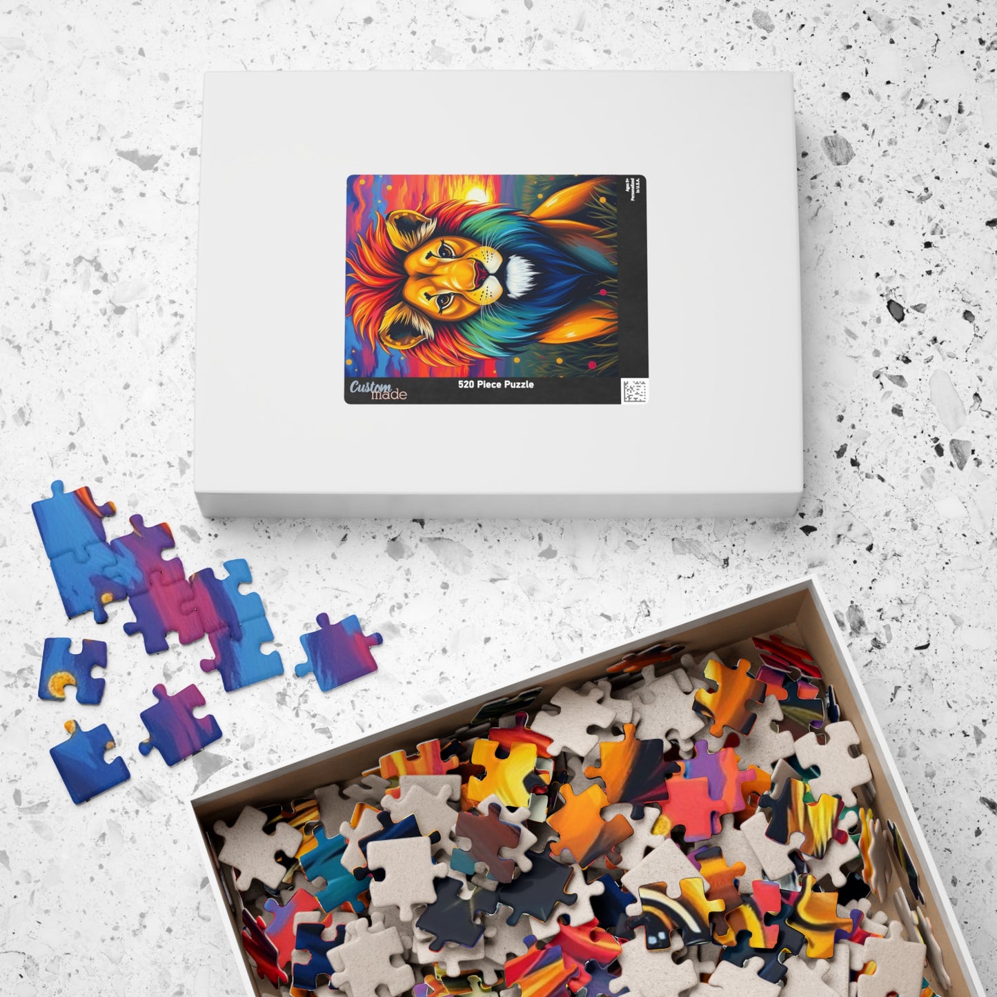 Vibrant Lion Jigsaw Puzzle, Colorful Animal Jigsaw Game for Family Fun, Kids and Adults, Gift for Friends, Home Entertainment, Brain Teaser Puzzle The Puzzle Chest
