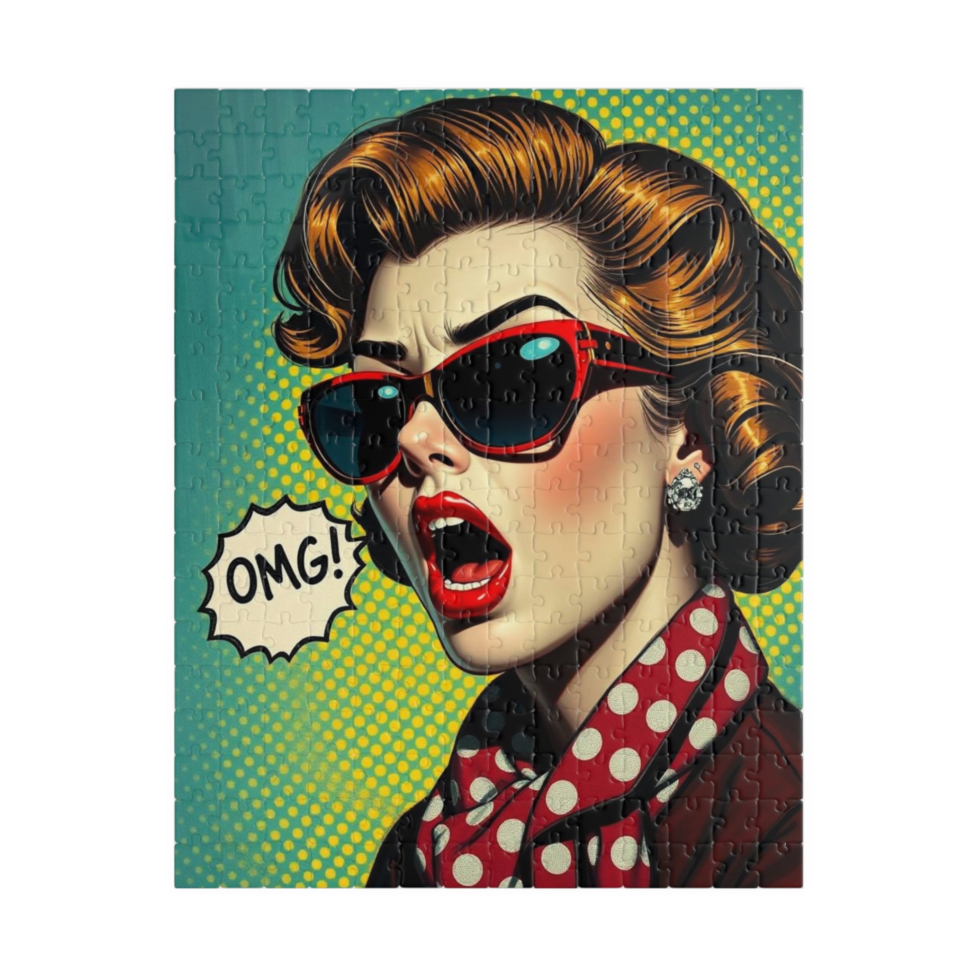 Retro Pop Art Puzzle - OMG! 110, 252, 520, 1014-piece, Fun Family Game Night, Puzzle Lover Gift for Friend Holiday Birthday, Home Decor 252 pcs (Vertical) Puzzle The Puzzle Chest