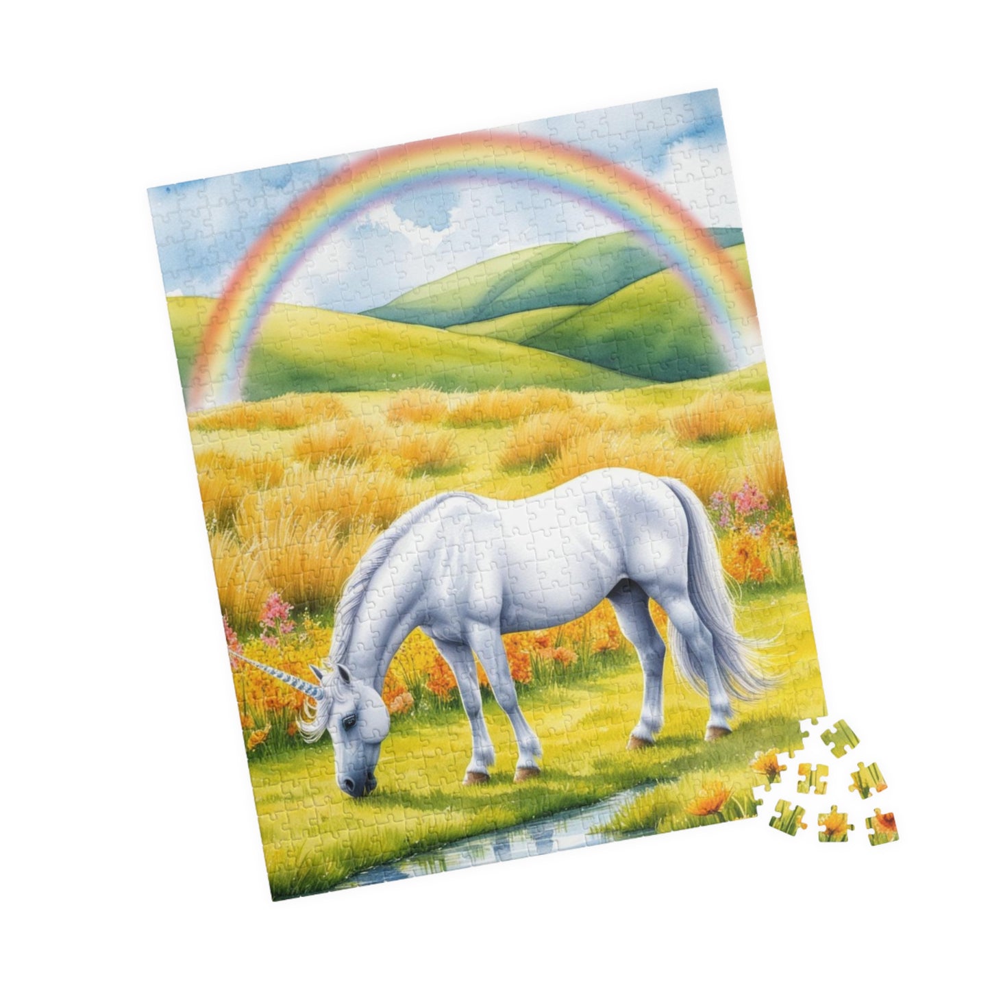 Mythical Unicorn Jigsaw Puzzle, Fantasy Landscape Puzzle Lover Gift, Rainbow Meadow 110-1014 Piece Family Activity Mind Challenge, Hobby Puzzle The Puzzle Chest