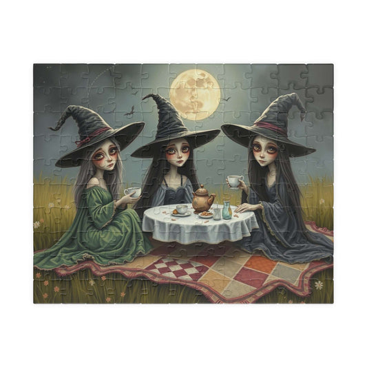 Enchanting Witch Tea Party Puzzle | Perfect for Halloween Fun, Cozy Nights, Family Game Night, Gift for Puzzle Lovers 110 pcs (Horizontal) Puzzle The Puzzle Chest