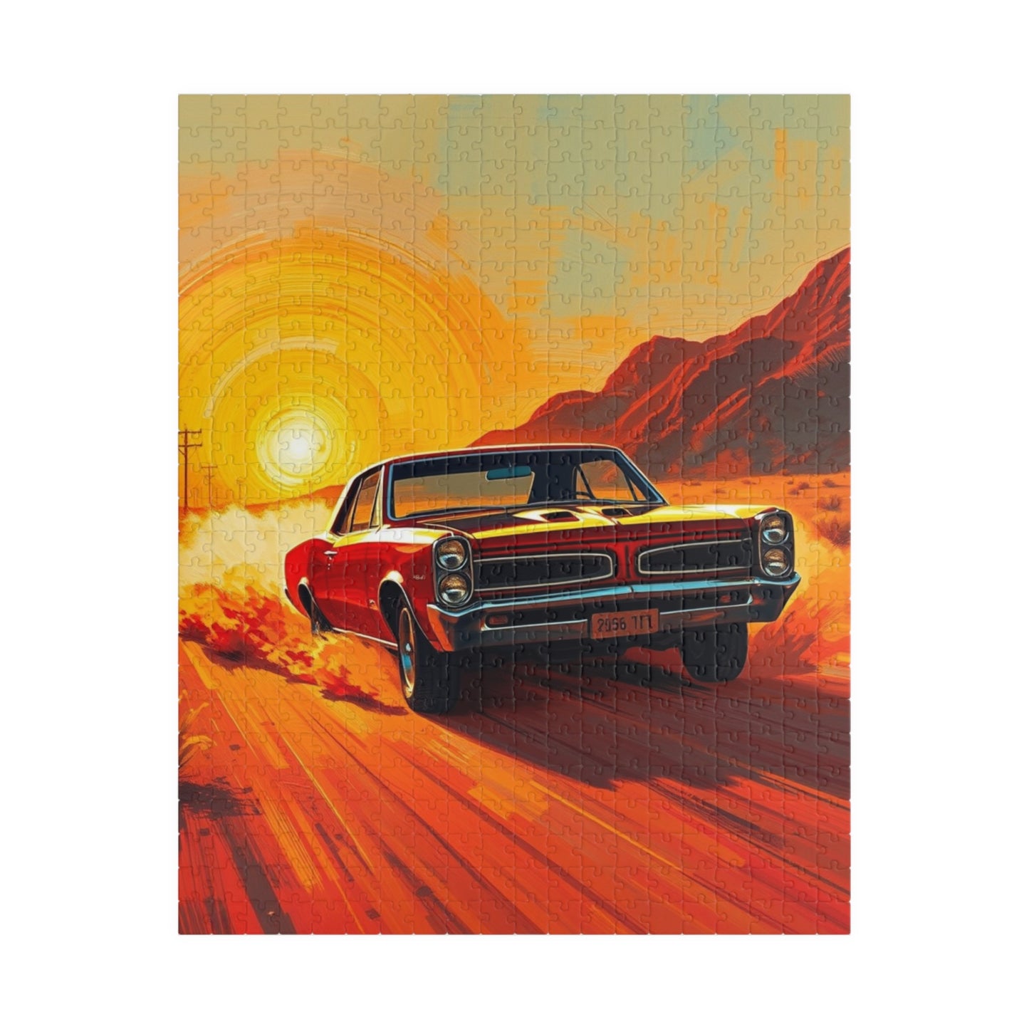 Retro Car Puzzle - Classic 1966 GTO Jigsaw Game, Vintage Artwork, Auto Lover Gift, Family Game Night, Home Entertainment, Car Enthusiast 520 pcs (Vertical) Puzzle The Puzzle Chest