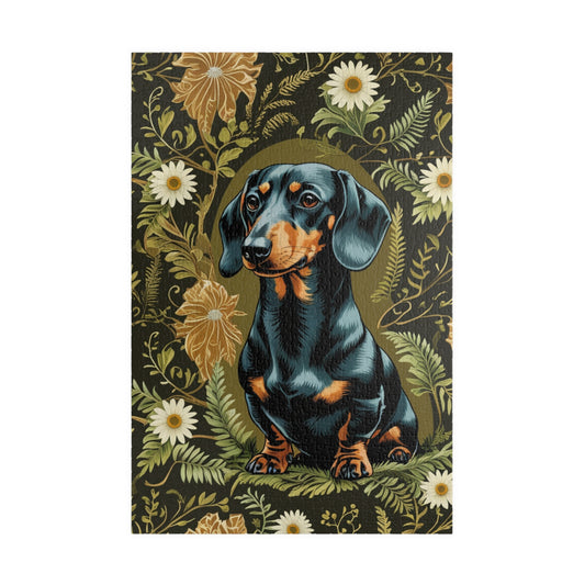 Vintage Dachshund Puzzle - William Morris Inspired 110-1014 Piece Family Dog Jigsaw Game, Fun Indoor Activity, Best Animal Lover Gift Idea 1014 pcs (Vertical) Puzzle The Puzzle Chest