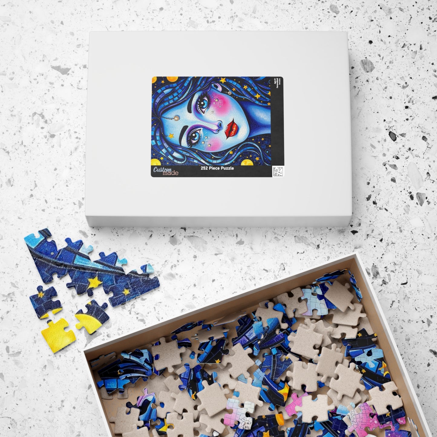 Mosaic Portrait Celestial Woman Puzzle | 110-1014 Piece Stars and Planets Jigsaw Game, Starry Night Artwork, Gift for Puzzle Lovers, Mindful Puzzle The Puzzle Chest