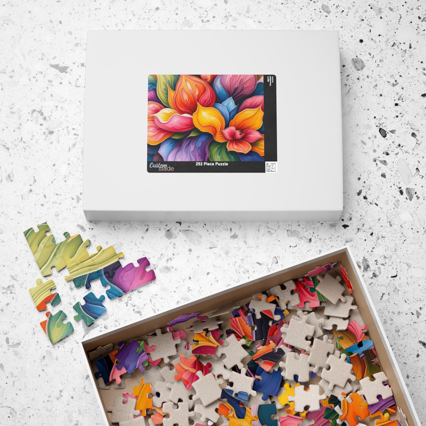 Floral Art Puzzle: Vibrant 110, 252, 520, 1014-piece Abstract Jigsaw Game, Home Decor, Gift Idea for Adults, Family Fun Activity Puzzle The Puzzle Chest