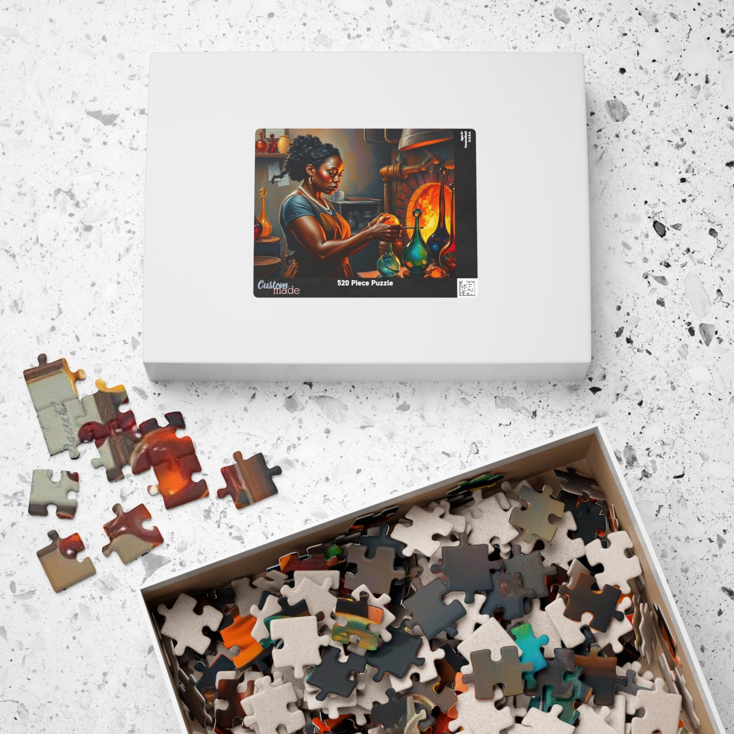 Black Woman Glassblowing Jigsaw Puzzle, African American Art, Unique Birthday Holiday Gift for Friend, Family Game Night, Creative Challenge Puzzle The Puzzle Chest