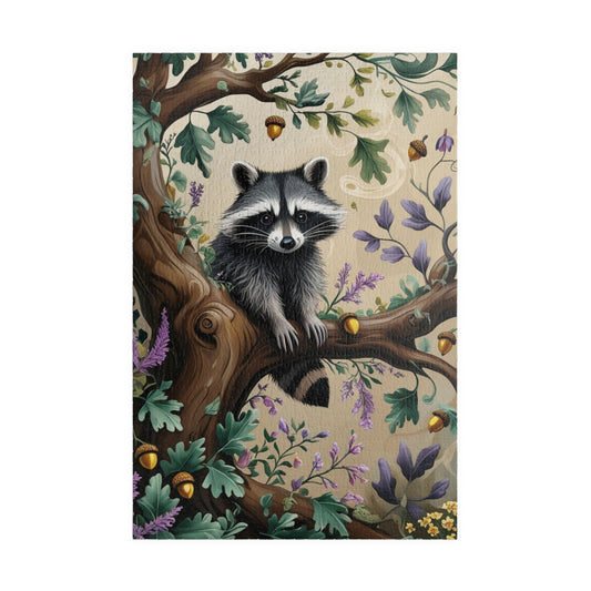 Vintage Raccoon Jigsaw Puzzle, Morris-Inspired Floral Wildflower Game, Fun Family Activity, Best Gift for Puzzle Enthusiast, Animal Lover 1014 pcs (Vertical) Puzzle The Puzzle Chest