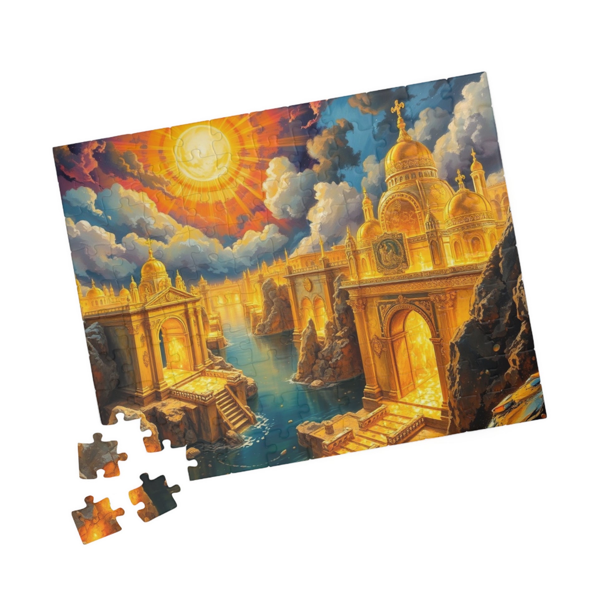 New Jerusalem Jigsaw Puzzle, Shining City of Gold and Crystal, Faith-Based Tabletop Game, Religious Theme, Mindfulness Activity, Giftable Puzzle The Puzzle Chest