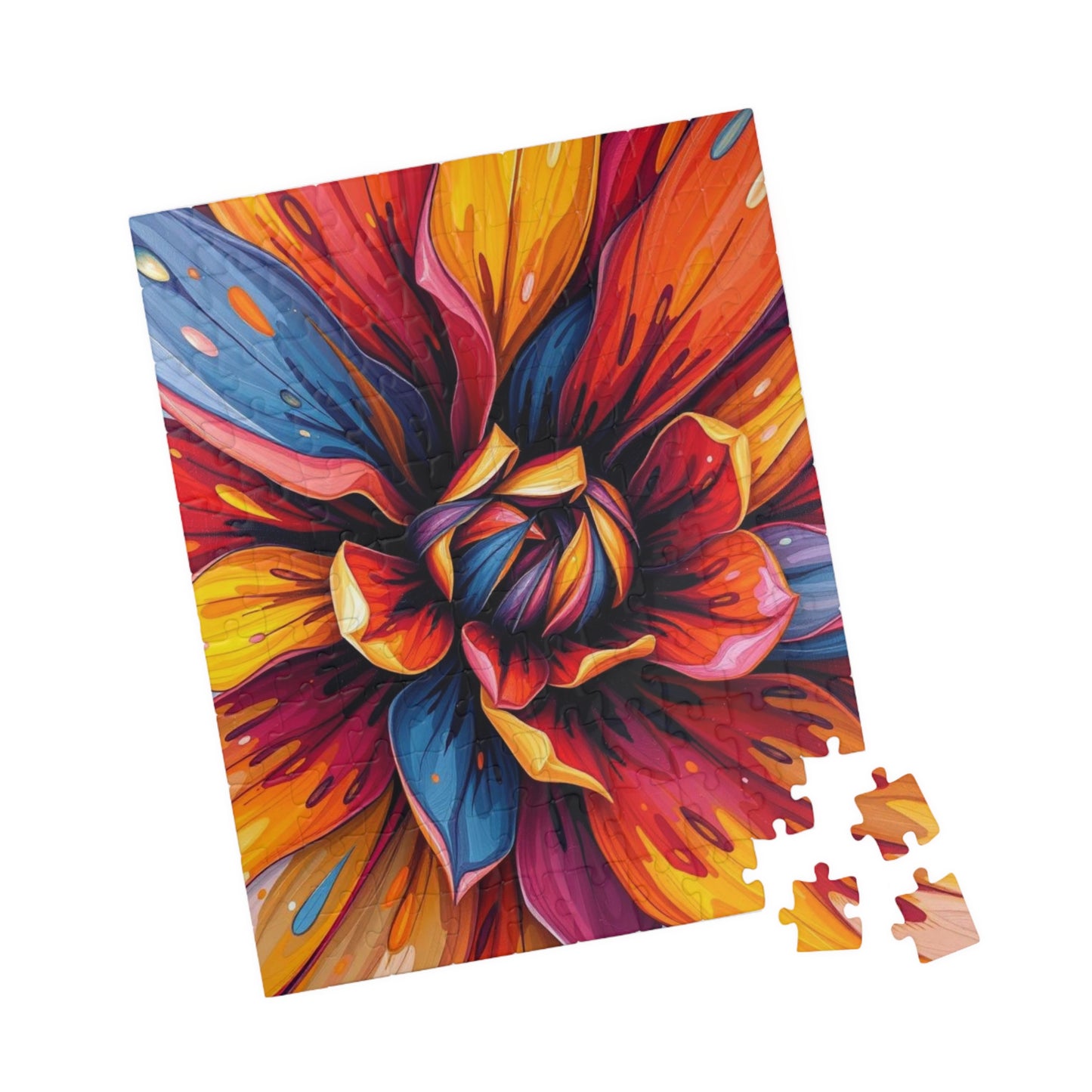Vibrant Floral Puzzle, 110-1014 Piece Abstract Jigsaw Game, Colorful Art Piece, Art Lover Gift for Friends, Family Game Night, Brain Teaser Puzzle The Puzzle Chest