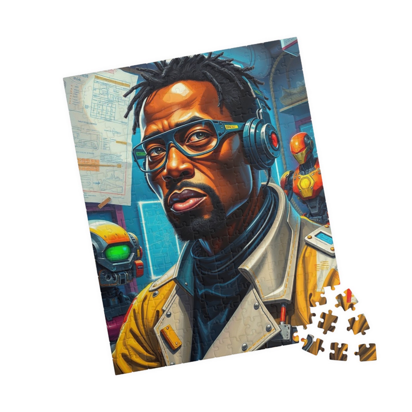 Futuristic Black Gamer Puzzle, Unique African American Art Jigsaw Game, Gift for Puzzle Lovers, Fun Family Activity, Entertaining Pastime Puzzle The Puzzle Chest