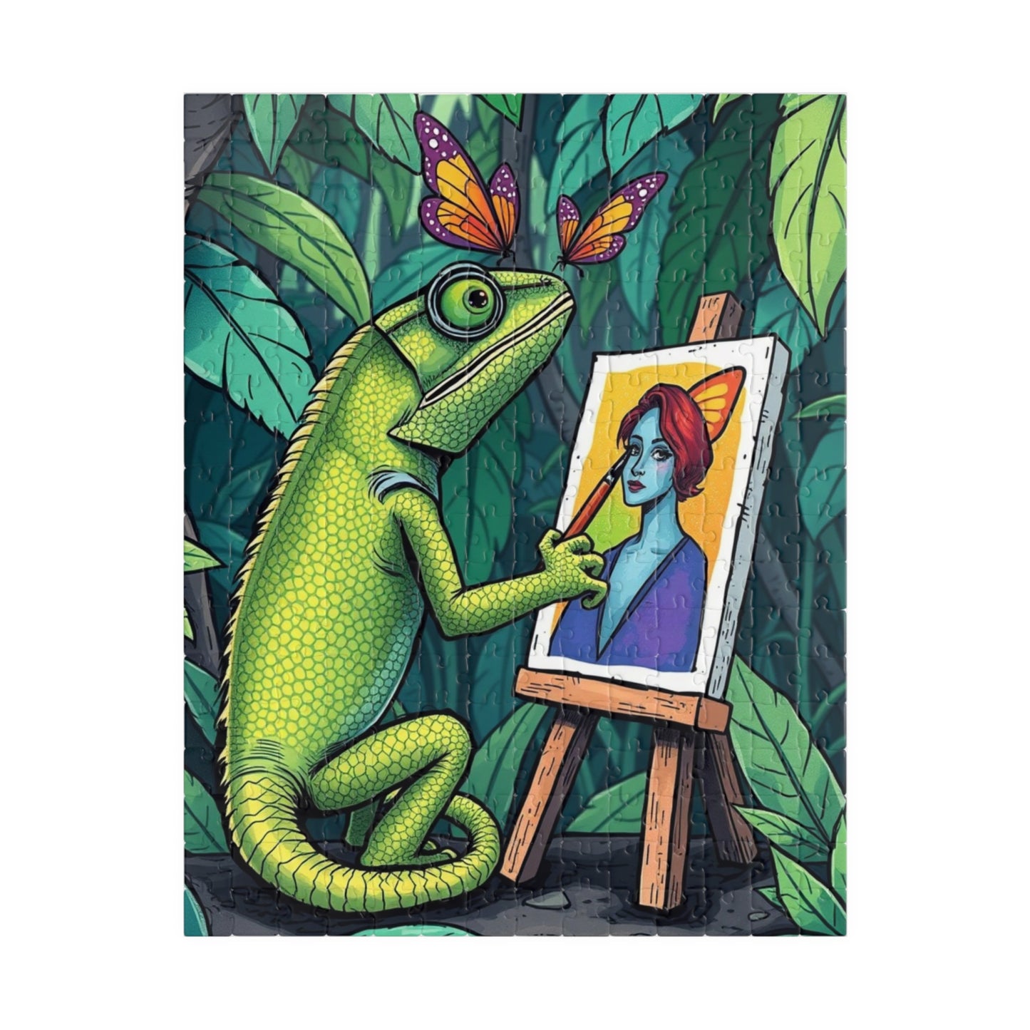 Chameleon Art Jigsaw Puzzle - 110, 252, 520, 1014-Piece, Colorful Nature Scene, Unique Gift for Puzzle Lovers, Fun Family Activity, Brain Teaser 252 pcs (Vertical) Puzzle The Puzzle Chest