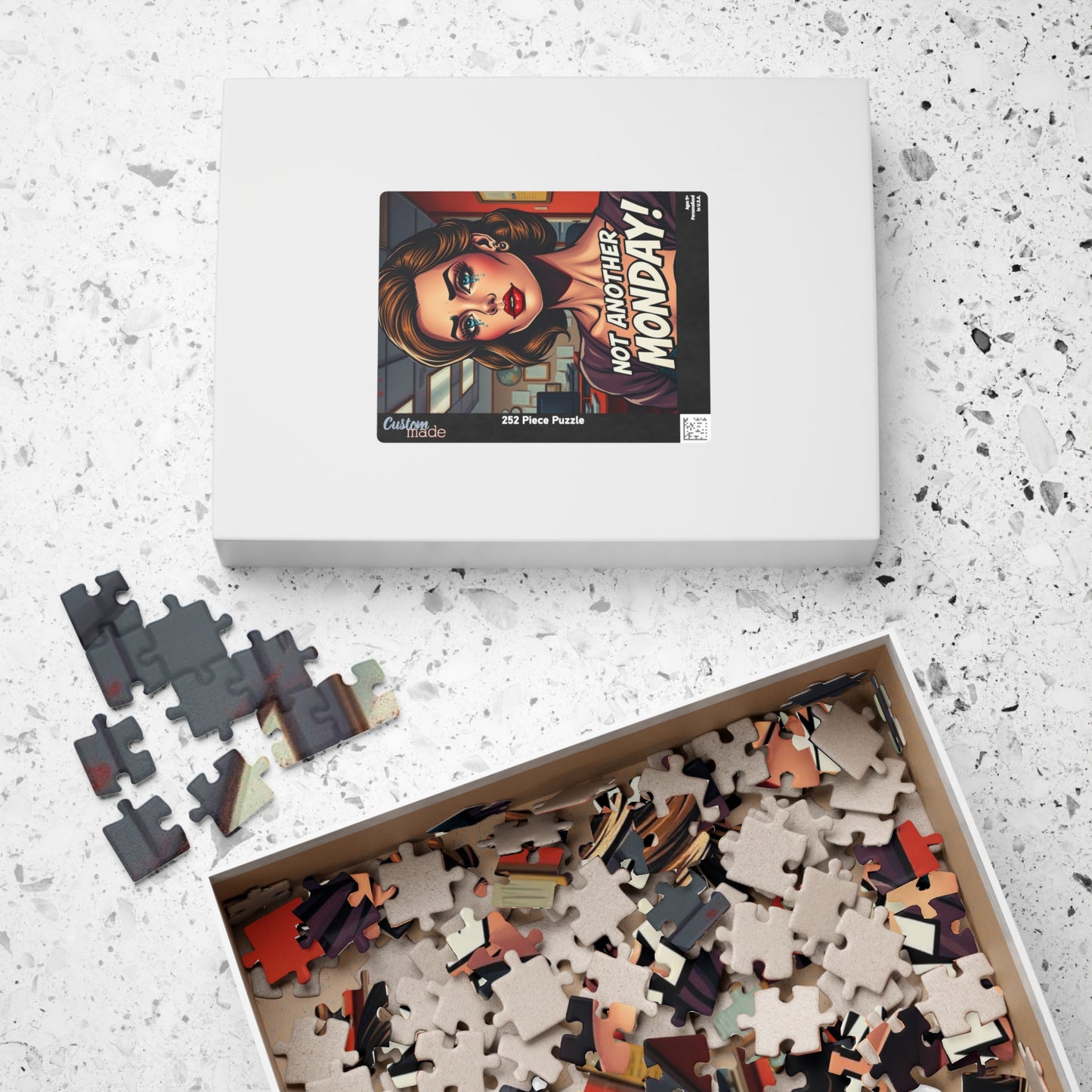 Retro Pop Art Jigsaw Puzzle | Not Another Monday | Fun Gift for Puzzle Lovers, Pop Culture Art, Wall Decor, Stress Relief, Family Activity Puzzle The Puzzle Chest