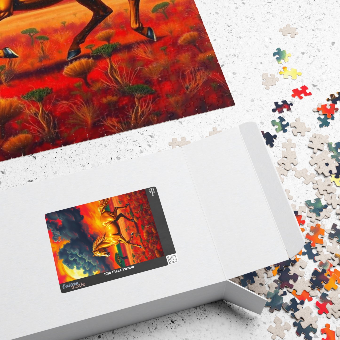 Golden Horse Sunset Puzzle, Art Equestrian Jigsaw Puzzle Game, Gift for Horse Lover, Family Night Mindful Home Entertainment, Adult Puzzle The Puzzle Chest