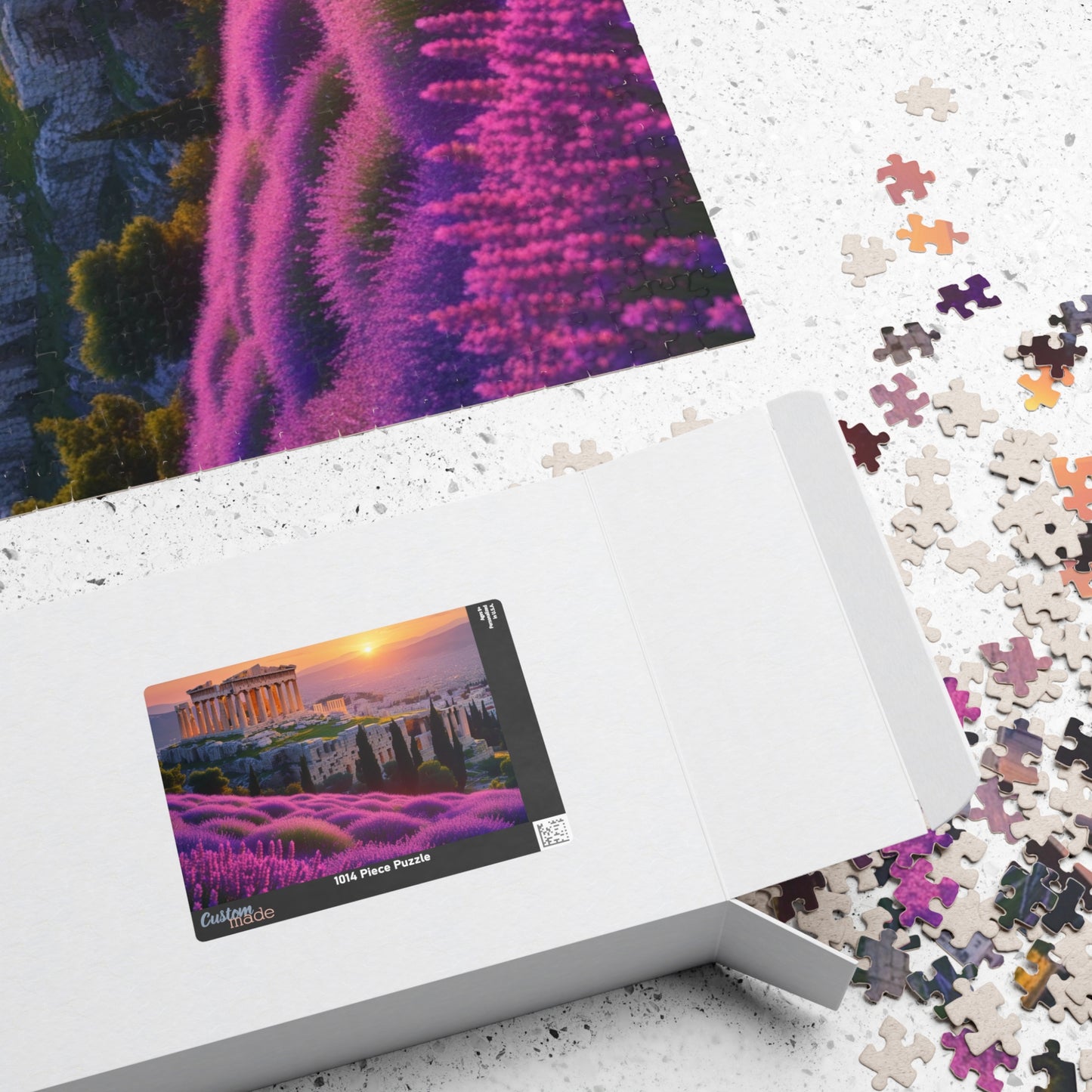 Ancient Acropolis Jigsaw Puzzle - Athens Overlooking Lavender Fields, 110 252 520 1014 Piece, Creative Activity for Adults Puzzle The Puzzle Chest