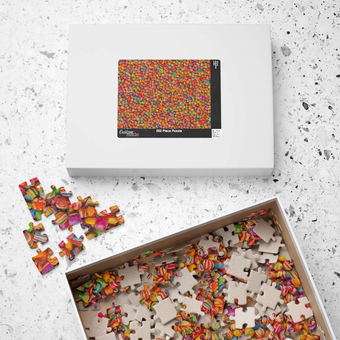 Candy Lovers Collage Jigsaw Puzzle - Bright Overlapping Sweet Treats for a Fun Food Puzzle Puzzle The Puzzle Chest