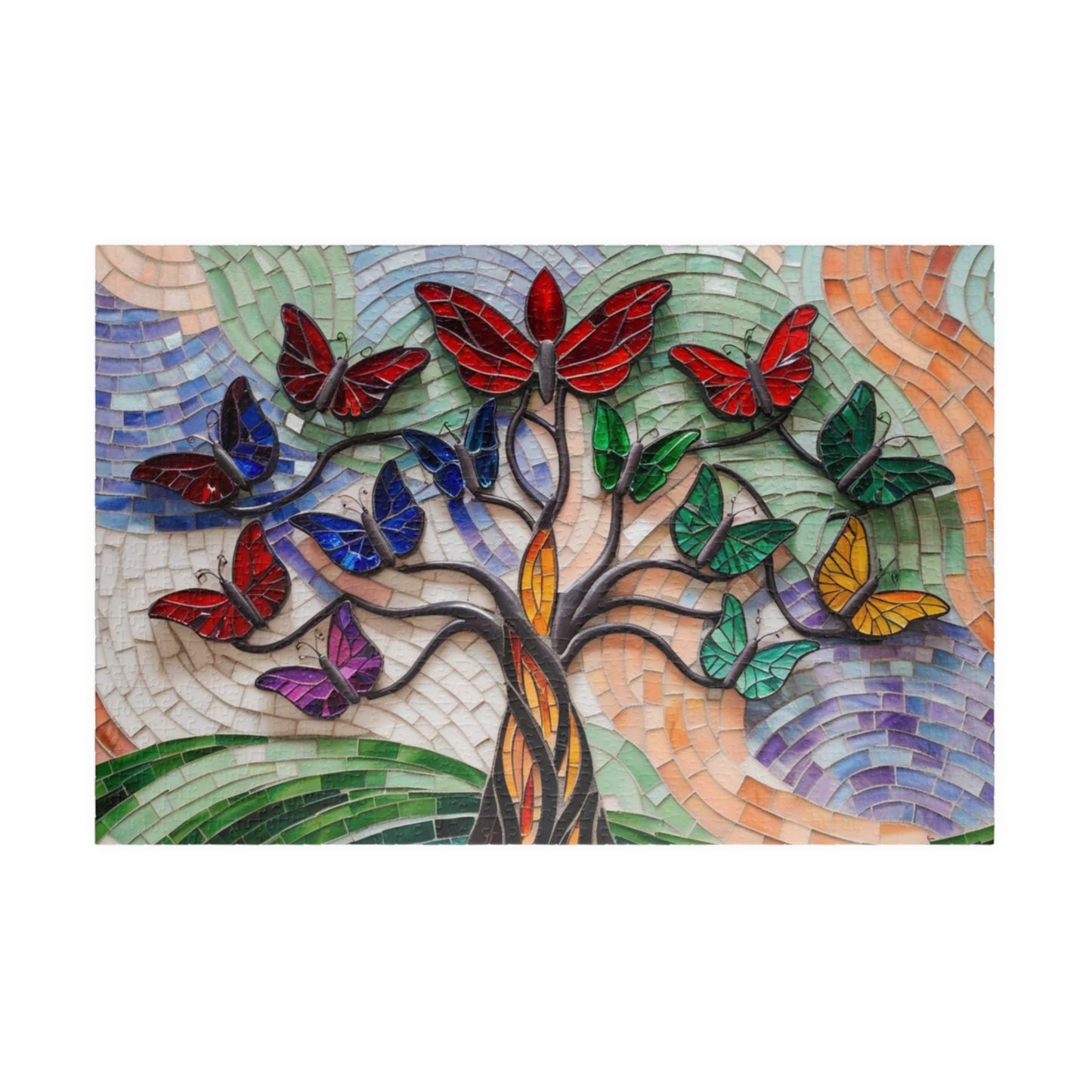 Mosaic Butterfly Tree of Life Jigsaw Puzzle 1014 pcs (Horizontal) Puzzle The Puzzle Chest