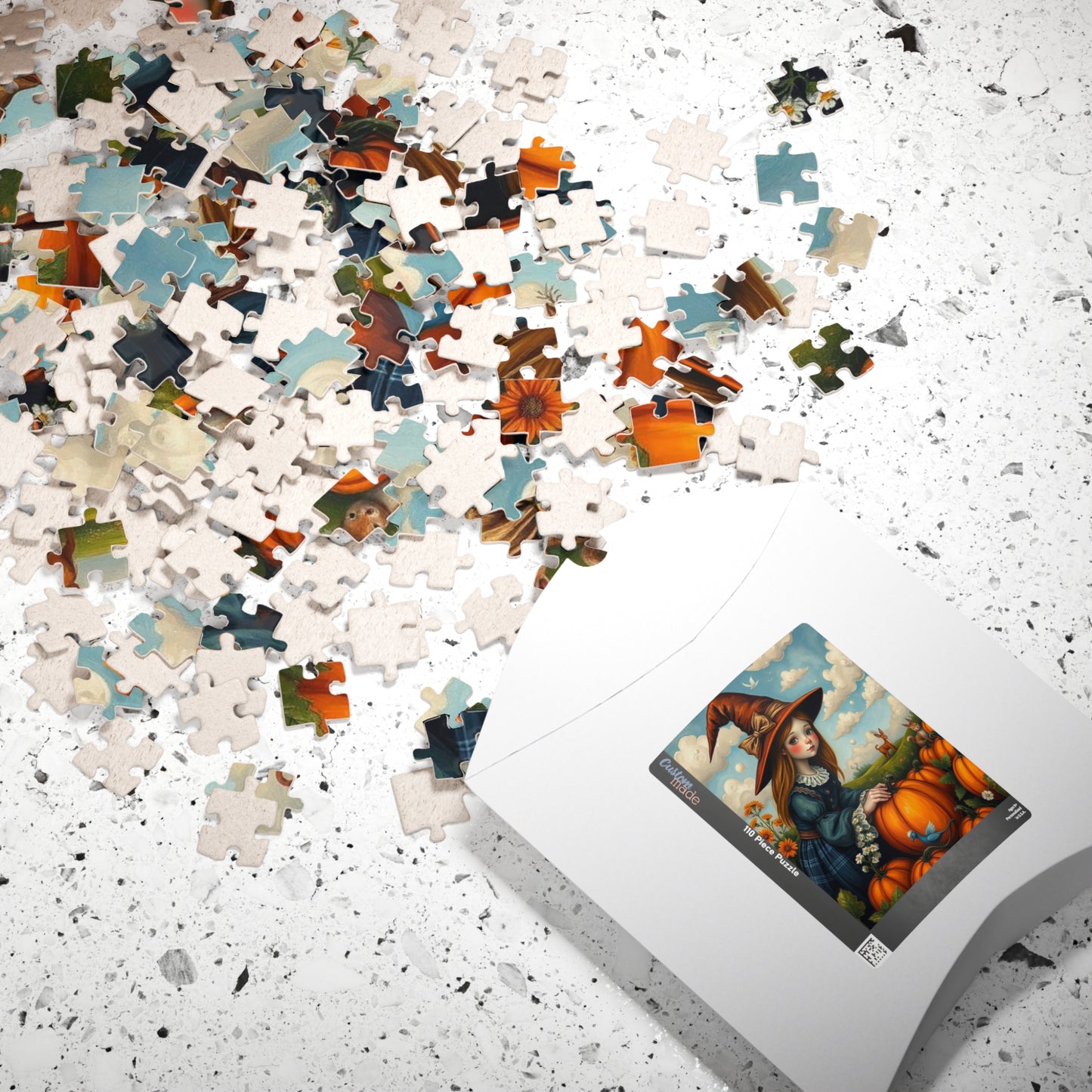 Pumpkin Patch Witch Jigsaw Puzzle - Whimsical Witch Puzzle for All Seasons, Fall Decor, Family Game Night, Halloween Fun, Cozy Home Activity