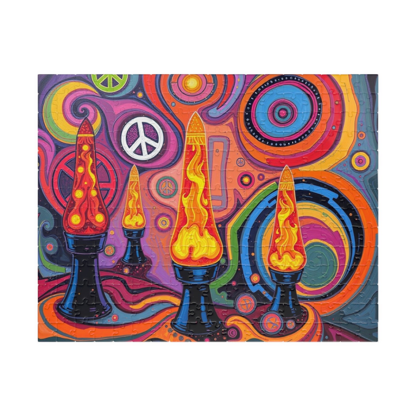 Vibrant Lava Lamp Puzzle - 110, 252, 520, 1014-piece Pop Art Jigsaw for Adult Home Entertainment, Fun Gift for Teens, Retro Vibe Puzzle Fun 252 pcs (Horizontal) Puzzle The Puzzle Chest