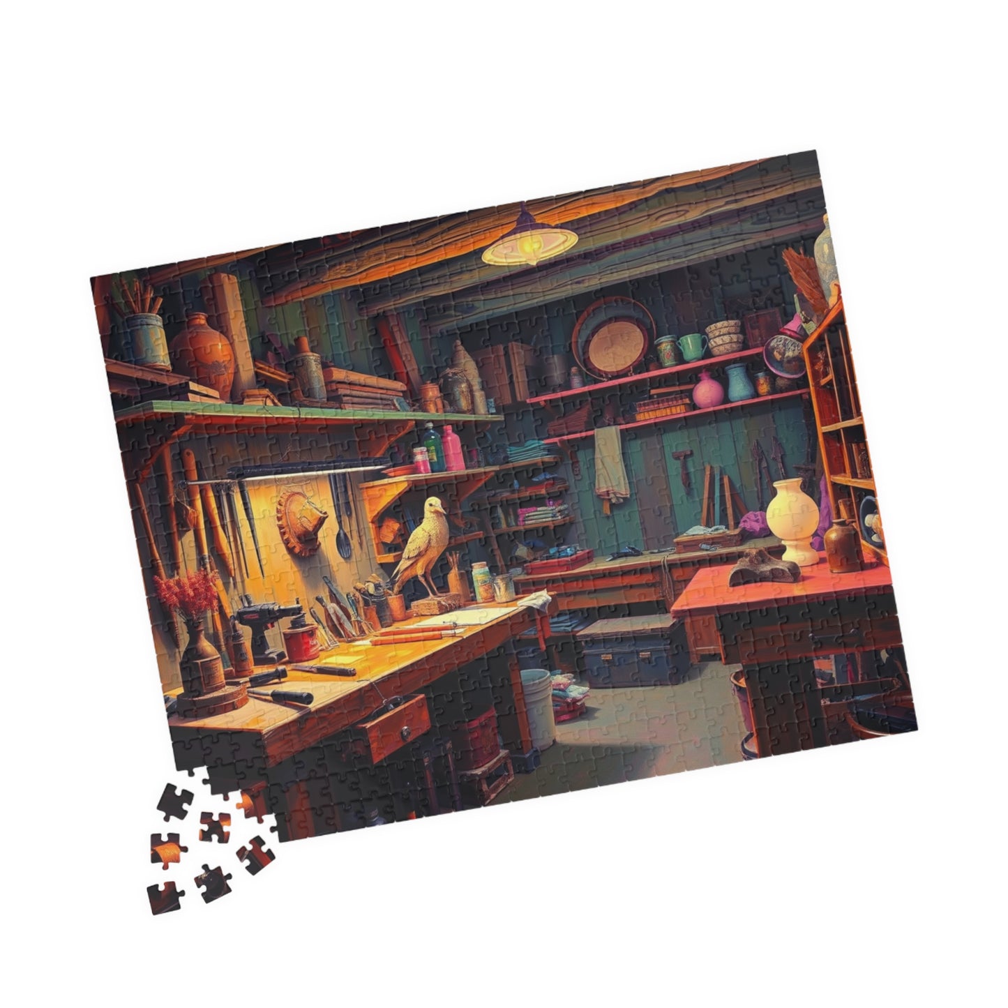 Woodworking Workshop Puzzle, Jigsaw Game for Adults Teens and Seniors, 110/252/520/1014-Piece, Entertaining Staycation Pastime, Mindful Gift Puzzle The Puzzle Chest