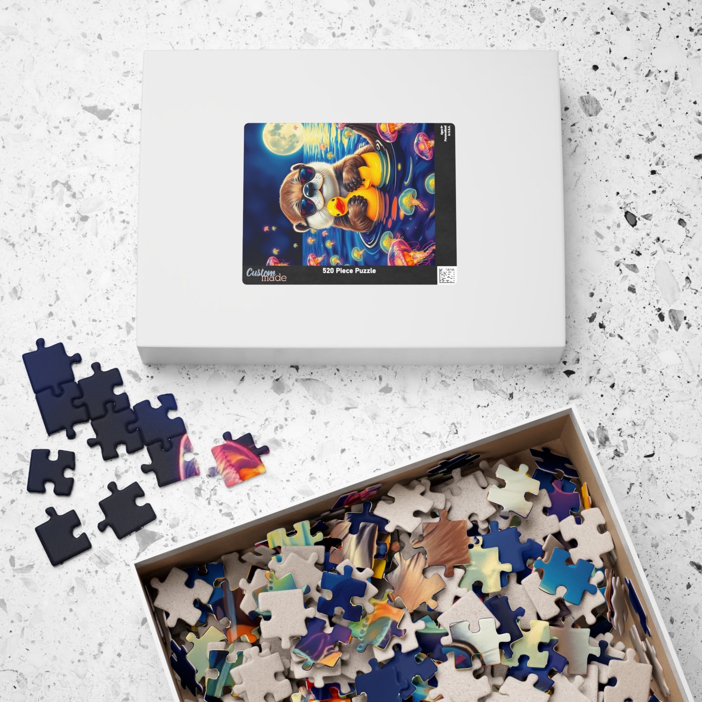 Cute Otter Jigsaw Puzzle with Jellyfish - Fun Family Activity, Perfect for Adults, Best Gift for Animal Lovers, Unique Brain Teaser Puzzle The Puzzle Chest