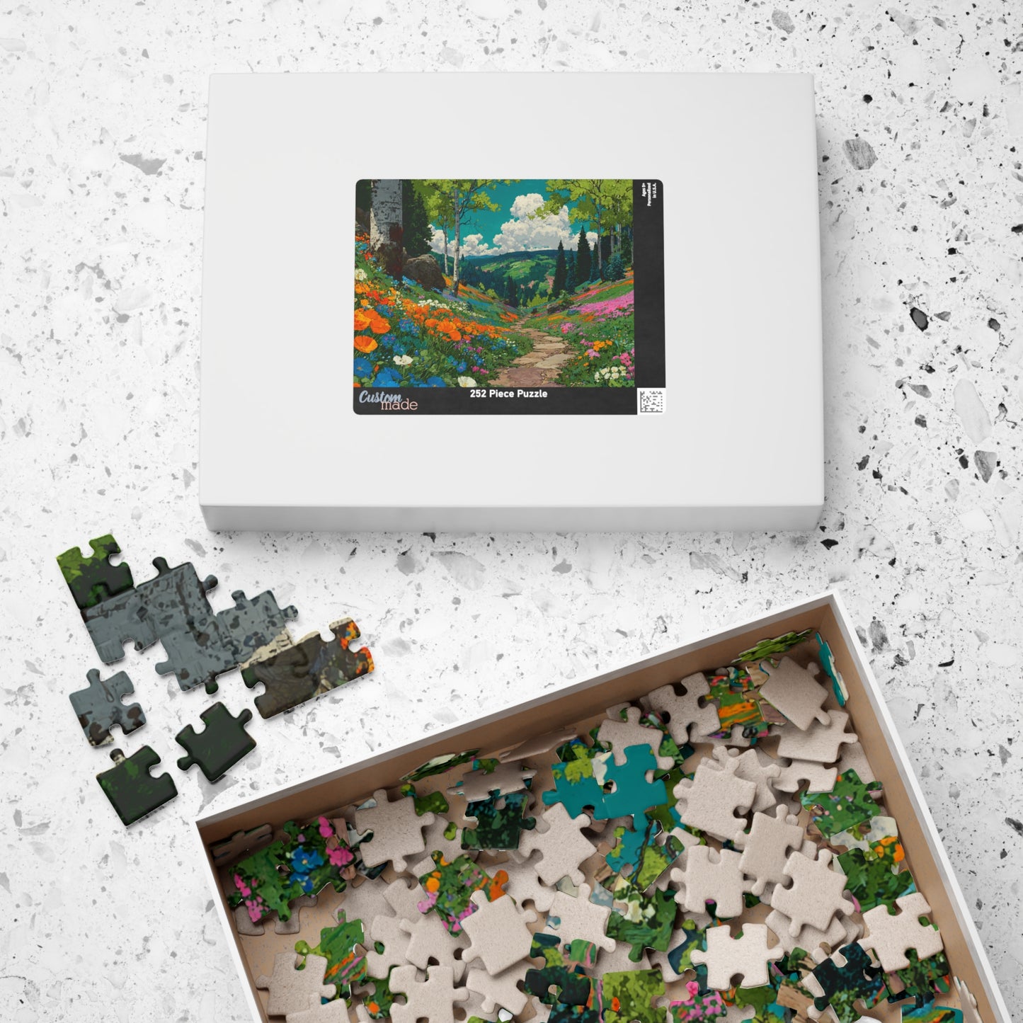 Wildflower Trail Jigsaw Puzzle – Peaceful Spring Path Through a Lush Forest, Nature Inspired Landscape Scene Puzzle The Puzzle Chest