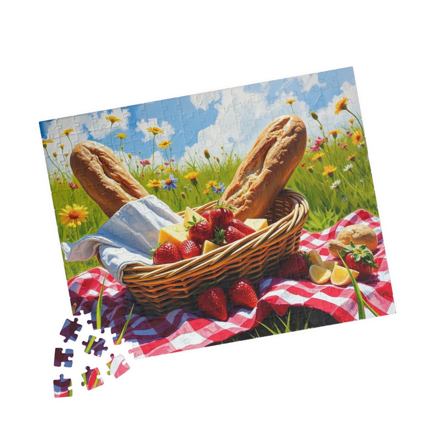Spring Picnic Puzzle (110, 252, 520, 1014-piece) - Perfect for Family Fun, Game Night, Outdoor Gatherings, Foodie Birthday Holiday Gifts Puzzle The Puzzle Chest