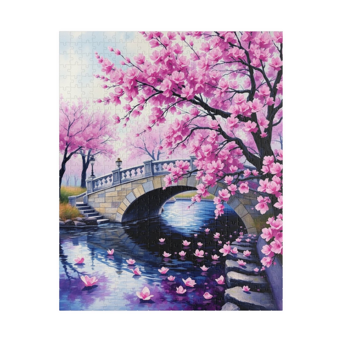 Cherry Blossom Puzzle, 110/252/520/1014-Piece Enchanted Landscape, Gift for Puzzle Lovers 520 pcs (Vertical) Puzzle The Puzzle Chest