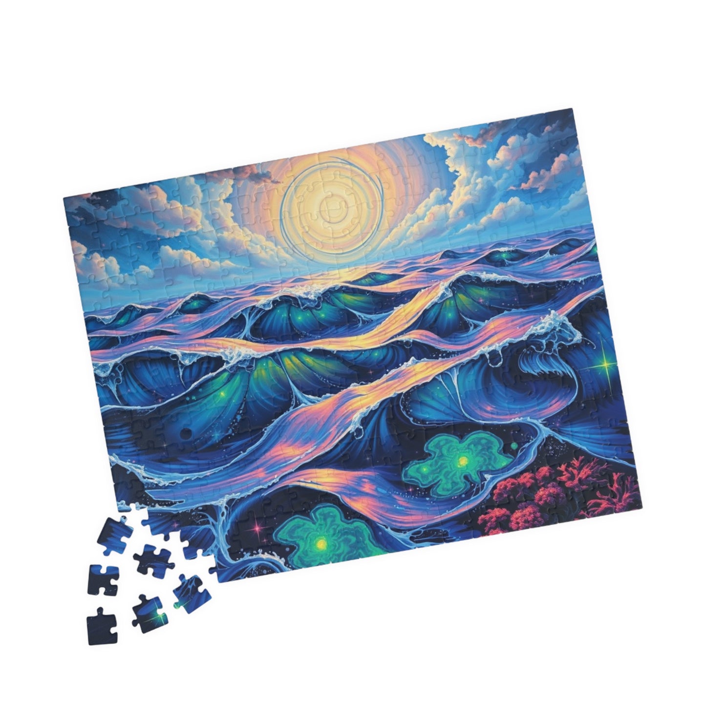 Colorful Ocean Waves Jigsaw Puzzle, Beautiful Art Puzzle for Adults, Family Game Night or Solo Fun, Best Unique Holiday Puzzle Lover Gift Puzzle The Puzzle Chest