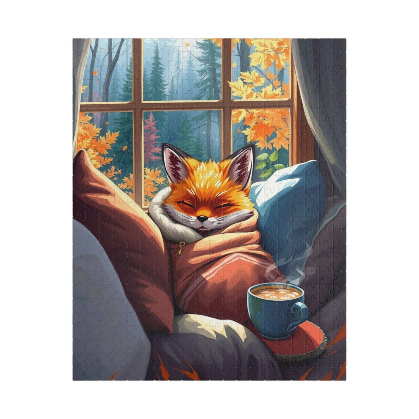 Cozy Fox Puzzle | 110, 252, 520, 1014-Piece Jigsaw Game for Adults | Perfect Gift for Animal Lovers, Family Game Night, Indoor Fun 520 pcs (Vertical) Puzzle The Puzzle Chest