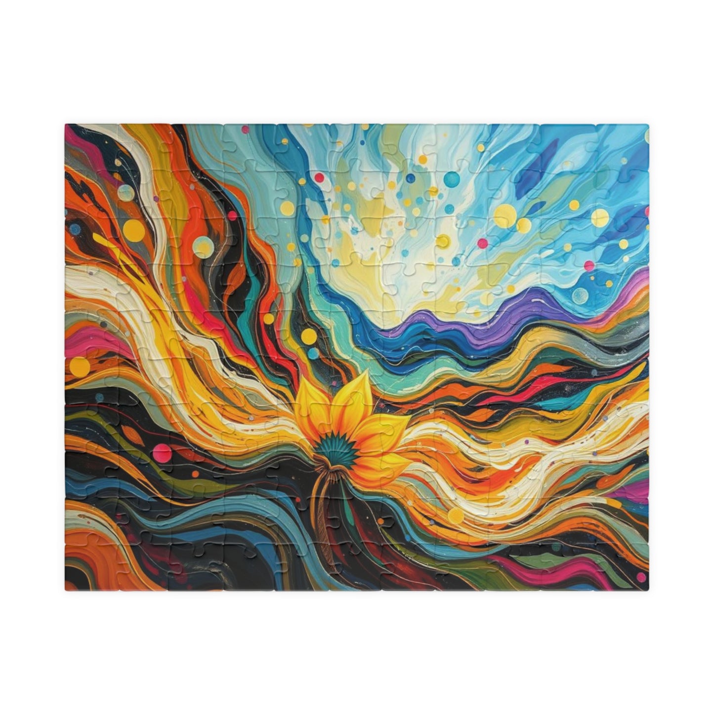Colorful Abstract Landscape Puzzle | Fun Home Entertainment, Gift for Puzzle Lovers, Family Game Night, Mindfulness Brain Teaser 110 pcs (Horizontal) Puzzle The Puzzle Chest