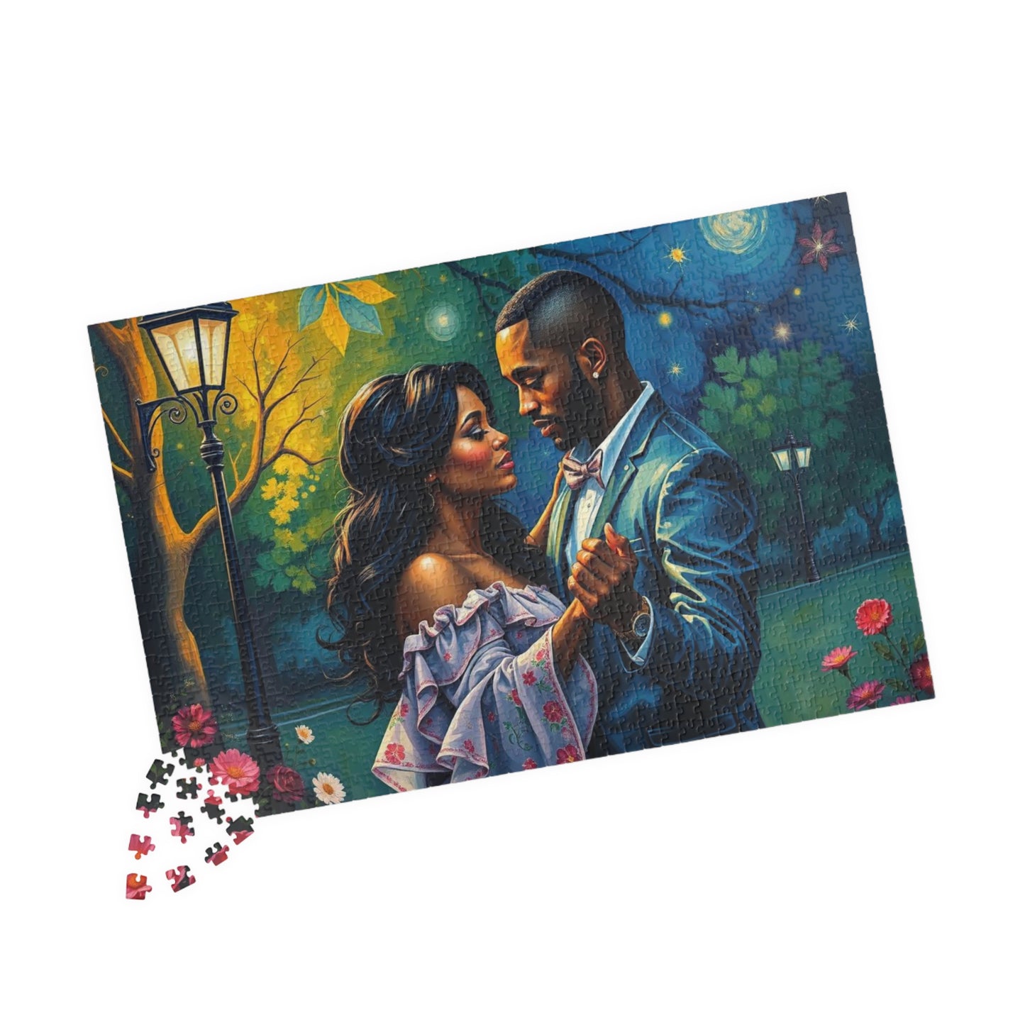 Romantic Black Couple Puzzle, Afro American Art Jigsaw Puzzle for Adult Home Entertainment, Family Night, Puzzle Lover Best Gift for Friends Puzzle The Puzzle Chest