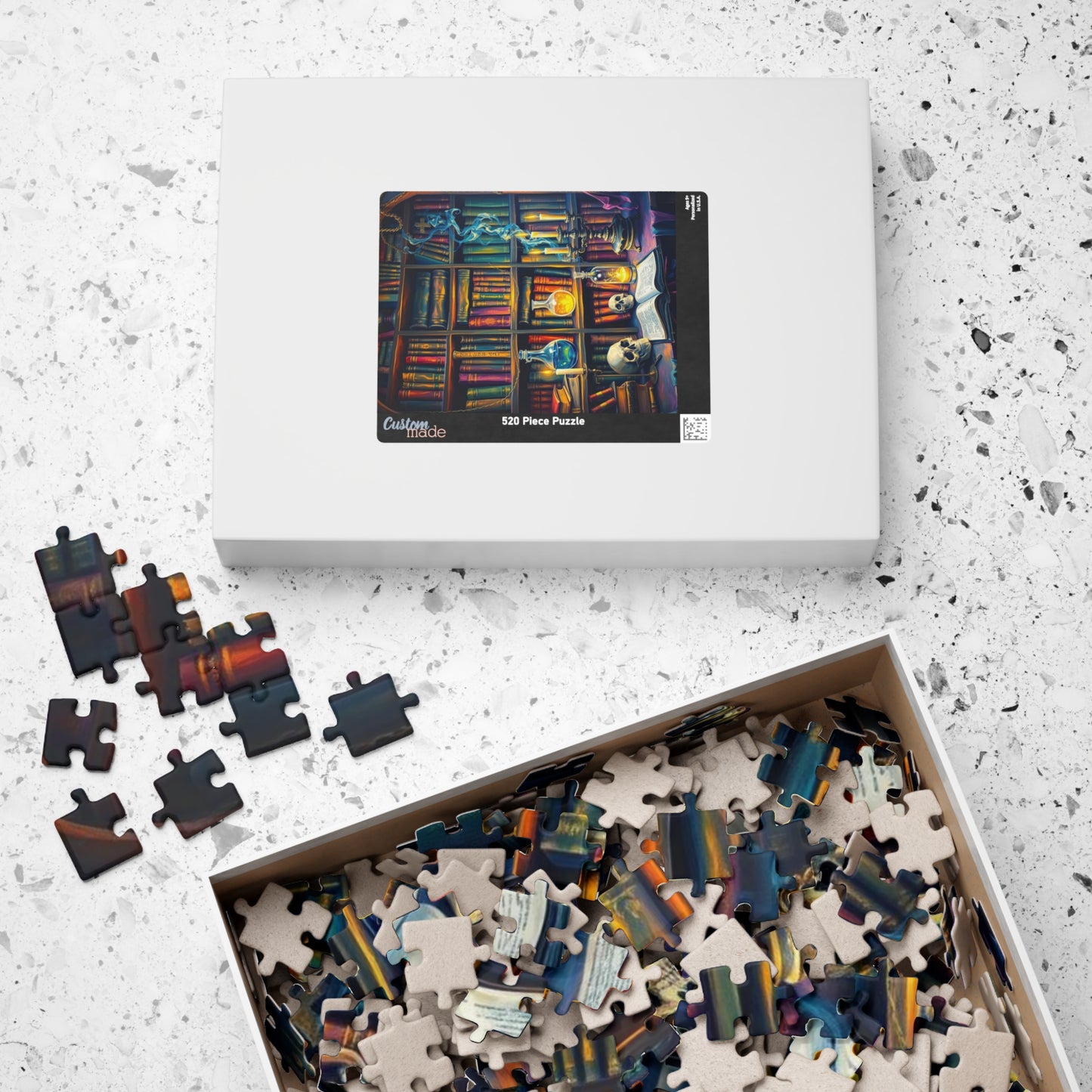 Mystical Library Puzzle - 110-1014 Piece Halloween Jigsaw Game Perfect for Cozy Nights, Gift for Book Lovers, Family Fun, Brain Teaser