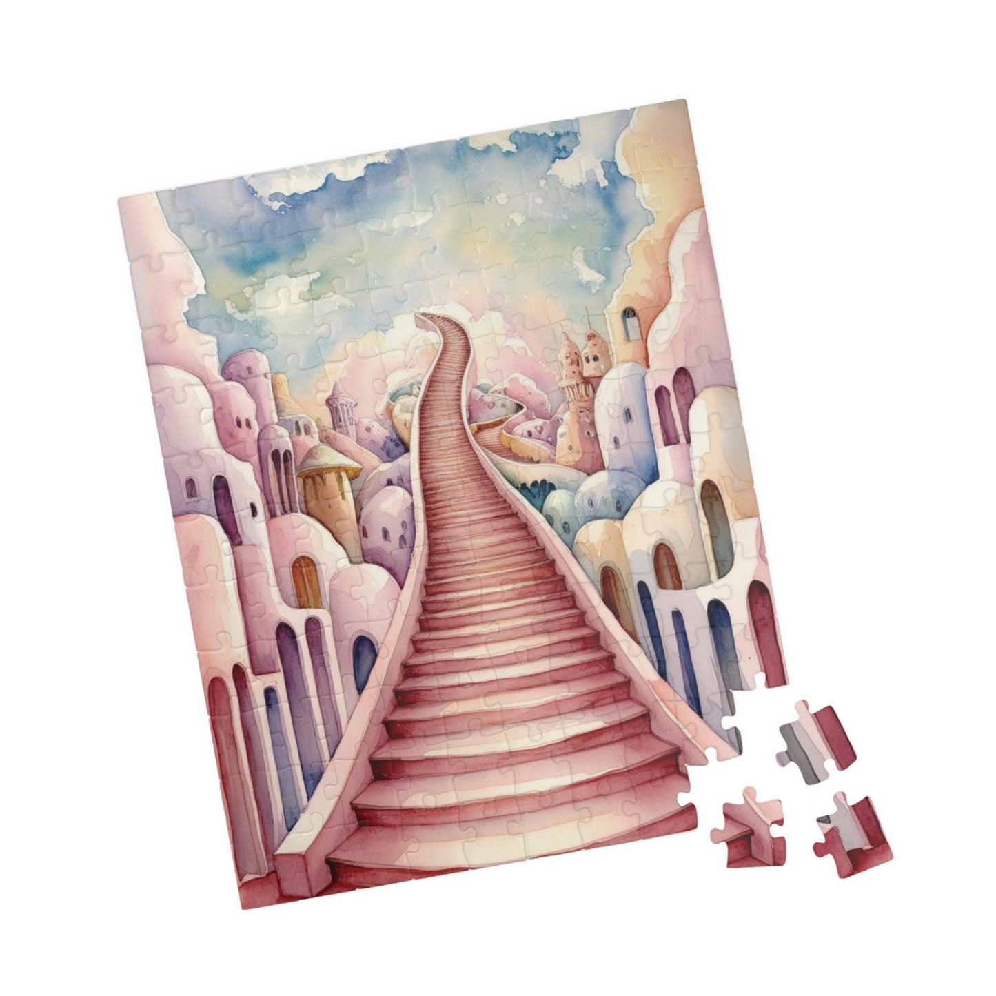 Dreamy Staircase Puzzle Inspired by Salvador Dalí, Distorted Architecture Jigsaw Game Challenging Brain Teaser, Home Decor, Mindful Activity Puzzle The Puzzle Chest