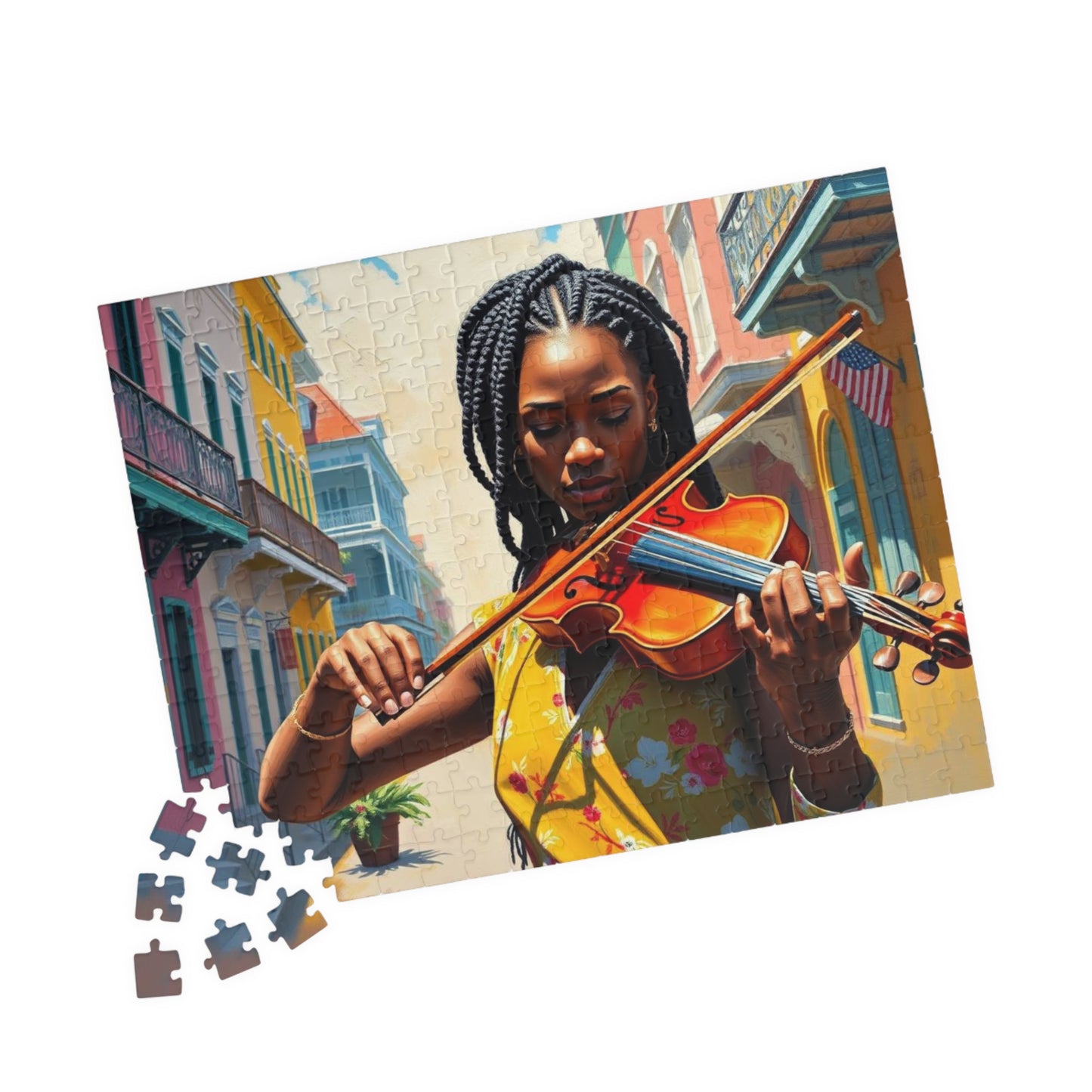 Colorful Violinist Puzzle - Black Woman Art Jigsaw Game, Holiday Birthday Gift for Music Lover Art Enthusiast, Mindful Family Fun Activity Puzzle The Puzzle Chest