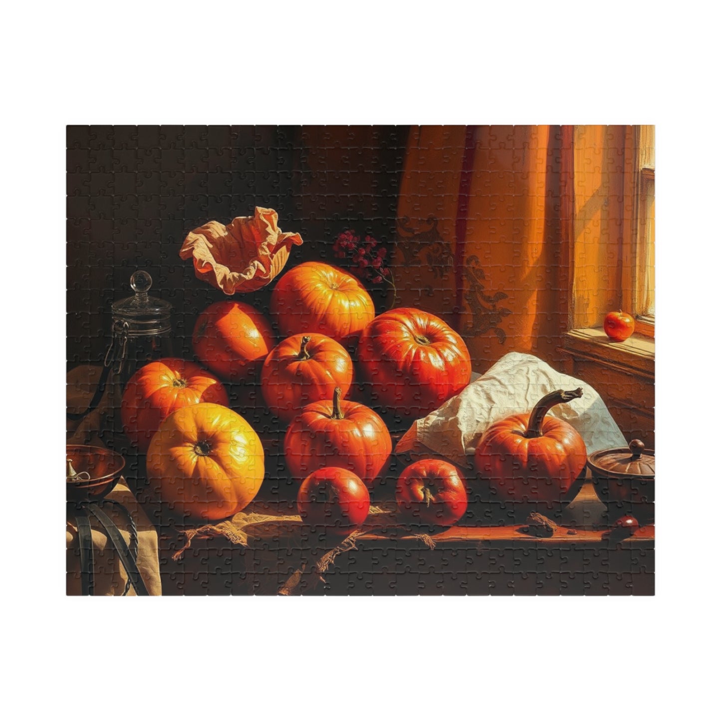 Fall Harvest Still Life Jigsaw Puzzle, Autumn Vintage Style Art Design, Seasonal Cozy Family Activity, Best Puzzle Lover Gift, Thanksgiving 520 pcs (Horizontal) Puzzle The Puzzle Chest
