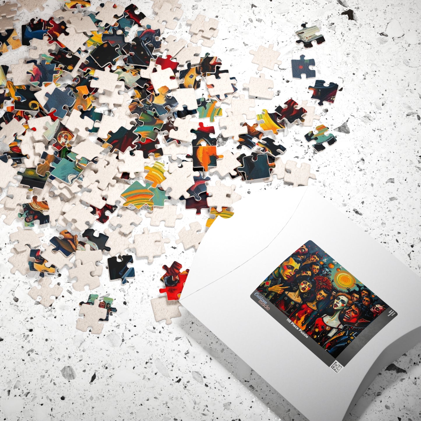 Artistic Halloween-Themed Puzzle, Colorful Character Collage, Perfect for Family Game Night or Solo Fun, Halloween Gift for Puzzle Lover Puzzle The Puzzle Chest