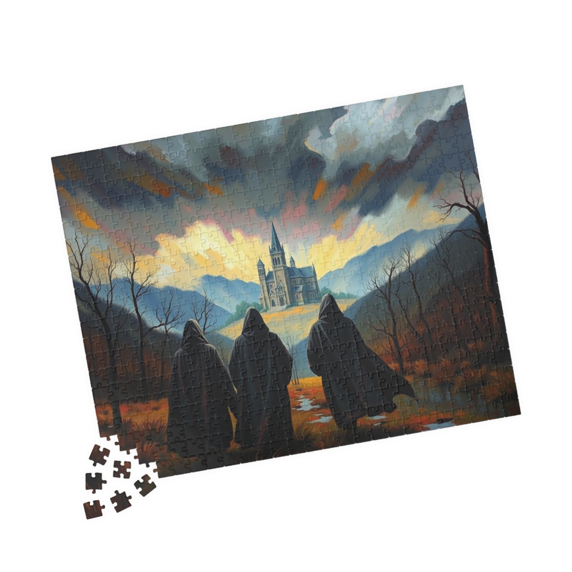 Twilight Pilgrimage Jigsaw Puzzle for Adult, Gothic Puzzle, Dark Fantasy Landscape Puzzle, Gift for Puzzle Lover, 1000-Piece Puzzle Mindful Puzzle The Puzzle Chest