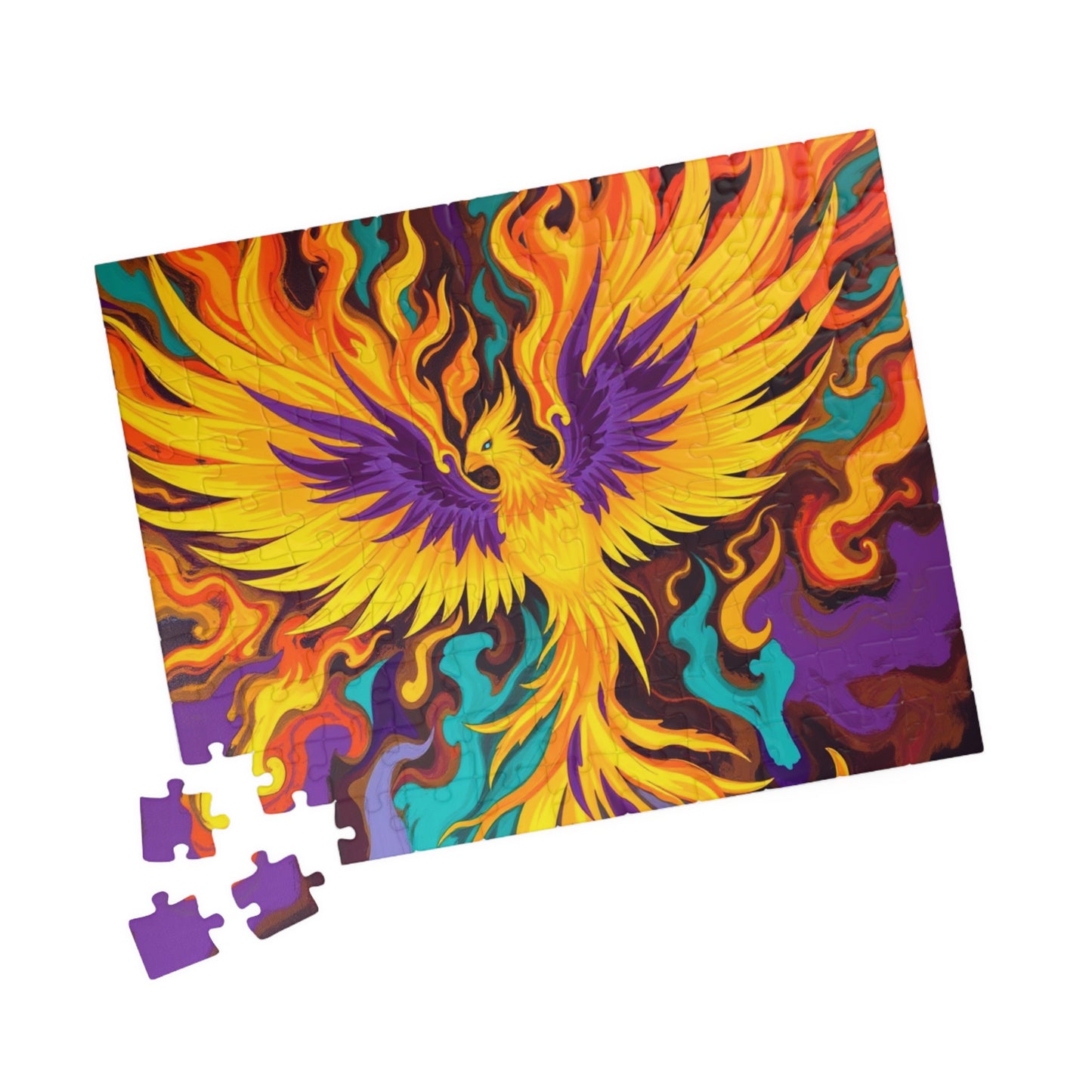 Abstract Phoenix Rising Jigsaw Puzzle (110-1014 Piece), Firebird Engulfed in Vibrant Flames, Puzzle Lover Unique Gift, Fun Brain Teaser Puzzle The Puzzle Chest