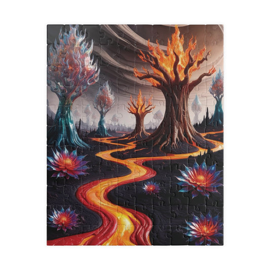 Lava Garden Puzzle, Trippy Fantasy Alien Landscape Jigsaw, Unique Surreal Art, 110 252 1014-Piece Adult Challenging Puzzle Lover Gift, Hobby 110 pcs (Vertical) Puzzle The Puzzle Chest