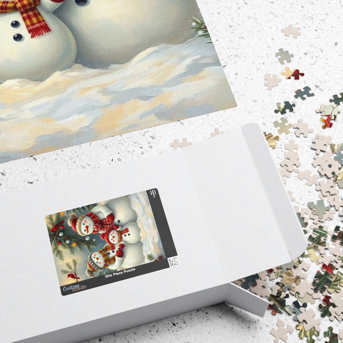 Snowman Family Jigsaw Puzzle for Adults, 110/252/520/1014-piece Christmas Puzzle