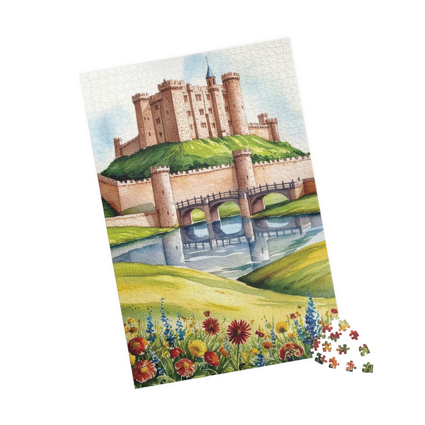 Enchanted Castle Landscape Jigsaw Puzzle, Rolling Hills and Fairytale Fortress, Ideal Gift for Medieval Art Enthusiast, Staycation Activity Puzzle The Puzzle Chest