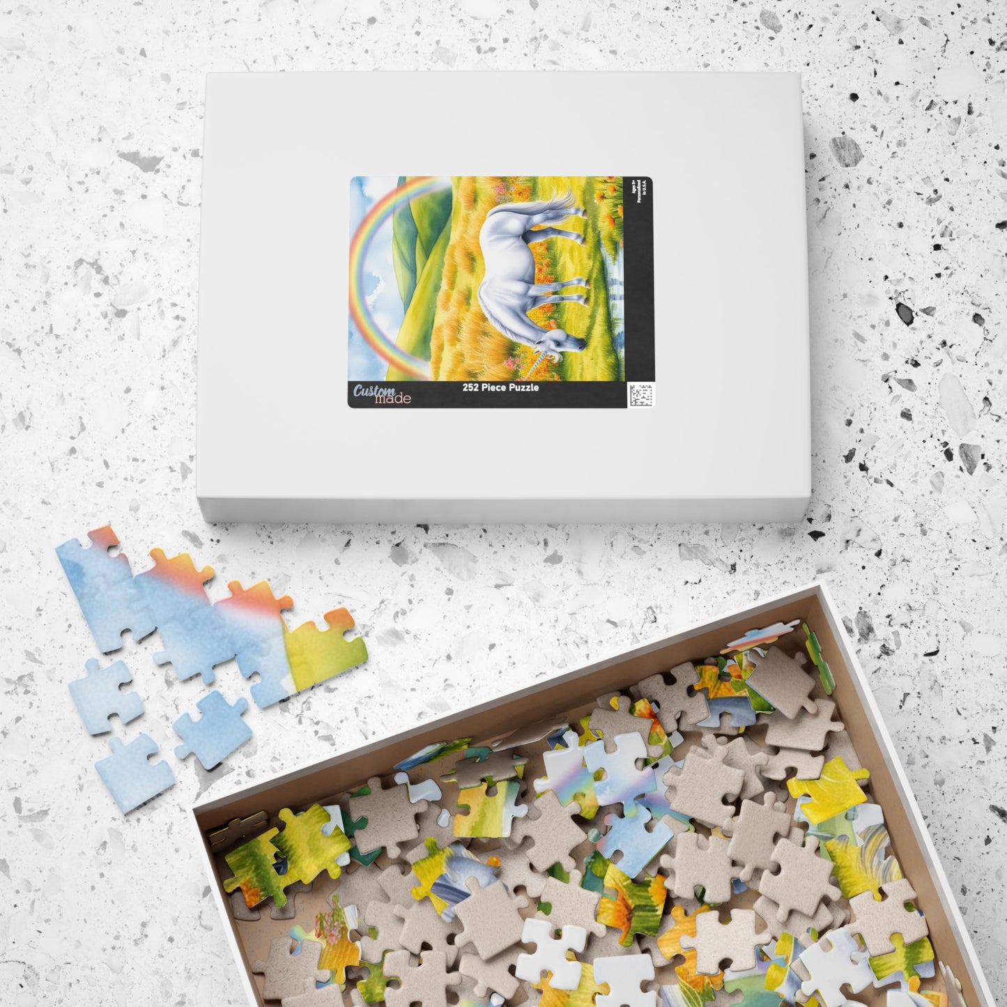 Mythical Unicorn Jigsaw Puzzle, Fantasy Landscape Puzzle Lover Gift, Rainbow Meadow 110-1014 Piece Family Activity Mind Challenge, Hobby Puzzle The Puzzle Chest