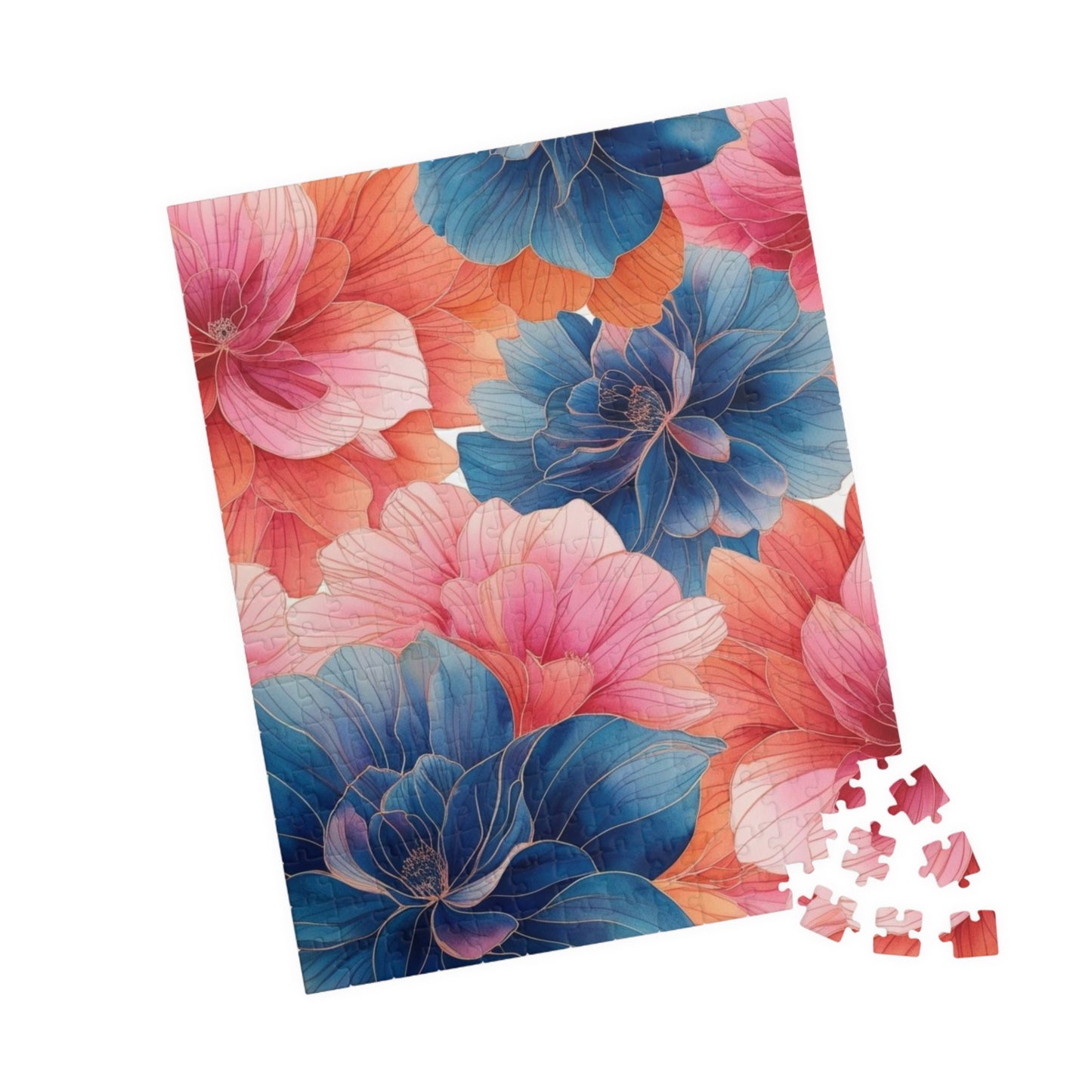 Floral Puzzle - Vibrant Flower Artwork, Jigsaw Puzzle, Home Entertainment, Friend Gift for Flower Lover, Family Fun Activity, Relaxing Hobby Puzzle The Puzzle Chest