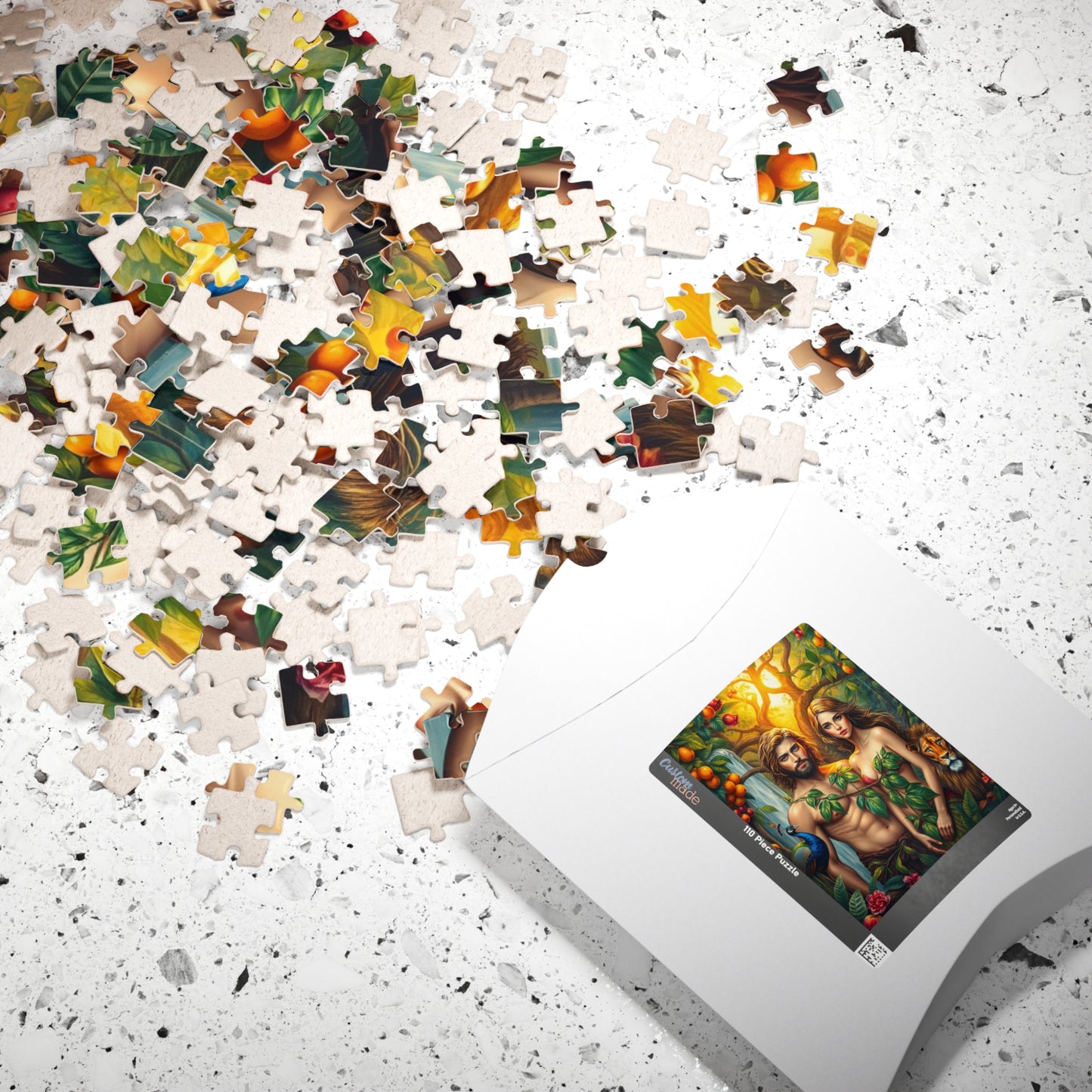 Adam and Eve Jigsaw Puzzle - Biblical Art of the Garden of Eden, Spiritual and Religious Puzzle for Adults, Faith-Based Gift for Friends Puzzle The Puzzle Chest