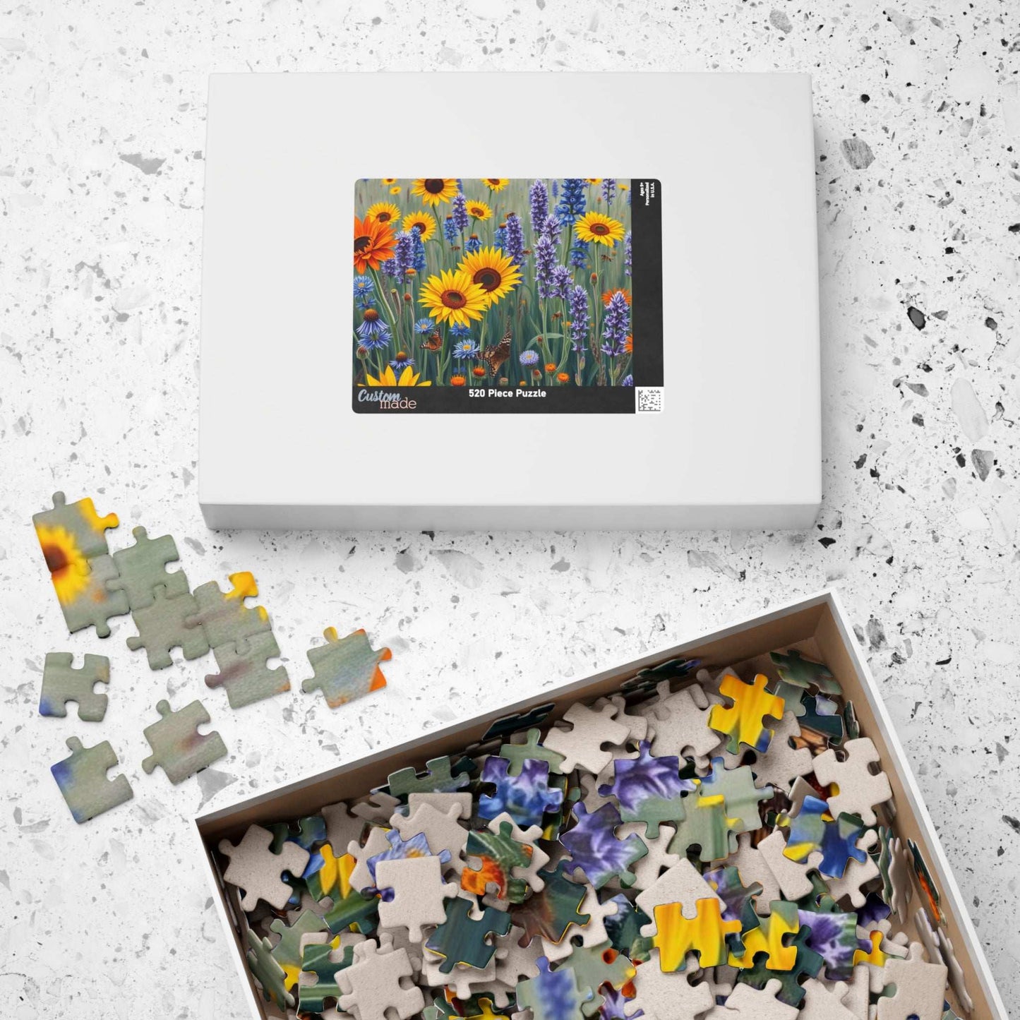 Sunflower and Lavender Puzzle, Floral Jigsaw Game for Adults, Flower Botanical Gift for Nature Lover, Family Activity, Mindful Fun, Relief Puzzle The Puzzle Chest