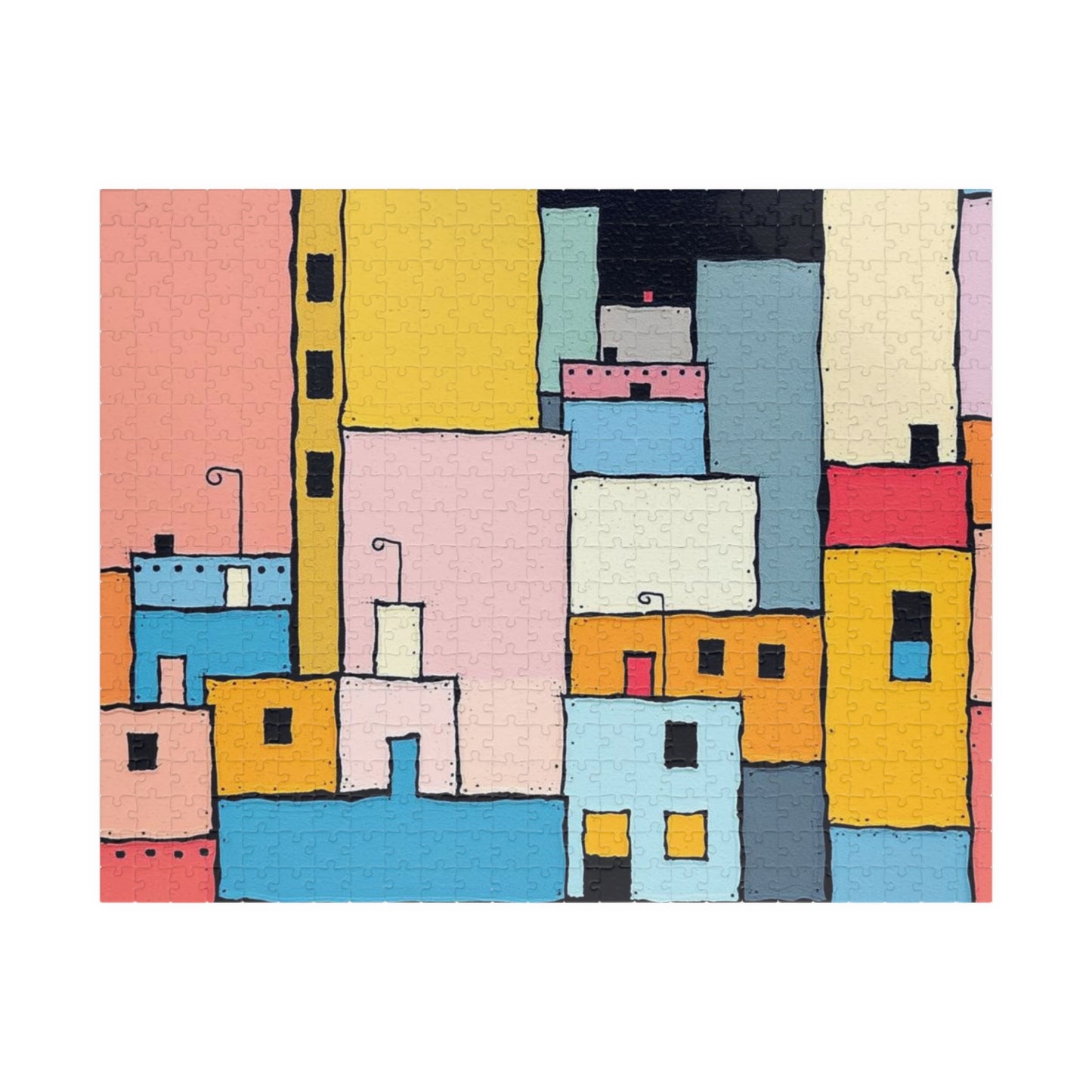 Colorful Abstract Jigsaw Puzzle - Urban Scene | Fun Activity for Family Game Night, Home Entertainment, Gift for Puzzle Lovers, or Holidays 520 pcs (Horizontal) Puzzle The Puzzle Chest