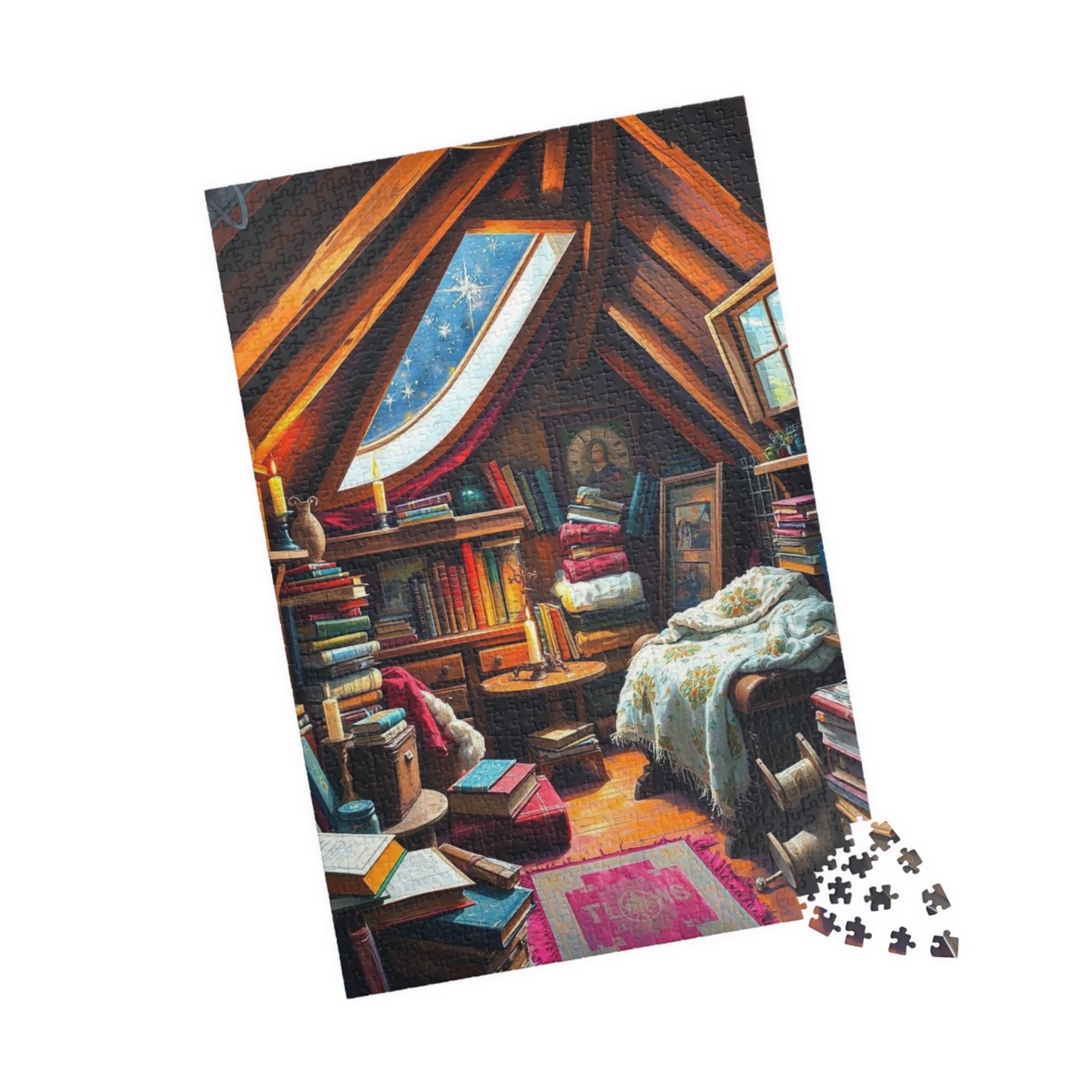 Cozy Winter Attic Jigsaw Puzzle - 110, 252, 520, 1014-piece Dreamy Room, Ideal Gift for Puzzle Lover, Quiet Home Activity, Fun Family Night