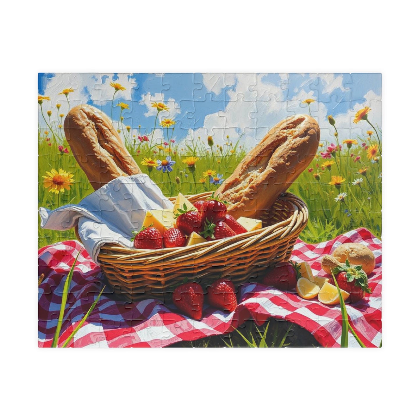 Spring Picnic Puzzle (110, 252, 520, 1014-piece) - Perfect for Family Fun, Game Night, Outdoor Gatherings, Foodie Birthday Holiday Gifts 110 pcs (Horizontal) Puzzle The Puzzle Chest