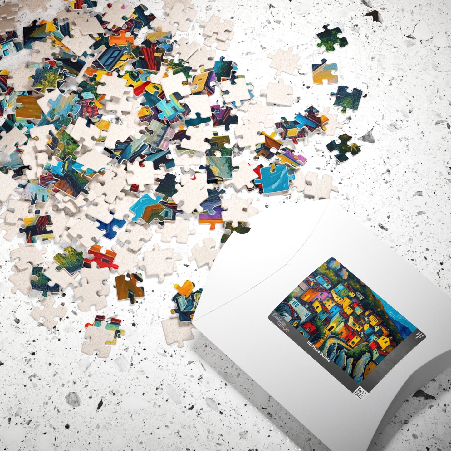 Colorful Village Art Puzzle - 110, 252, 520, 1014-piece | Perfect for Family Game Night, Gift for Art Lovers, Cozy Entertainment The Puzzle Chest