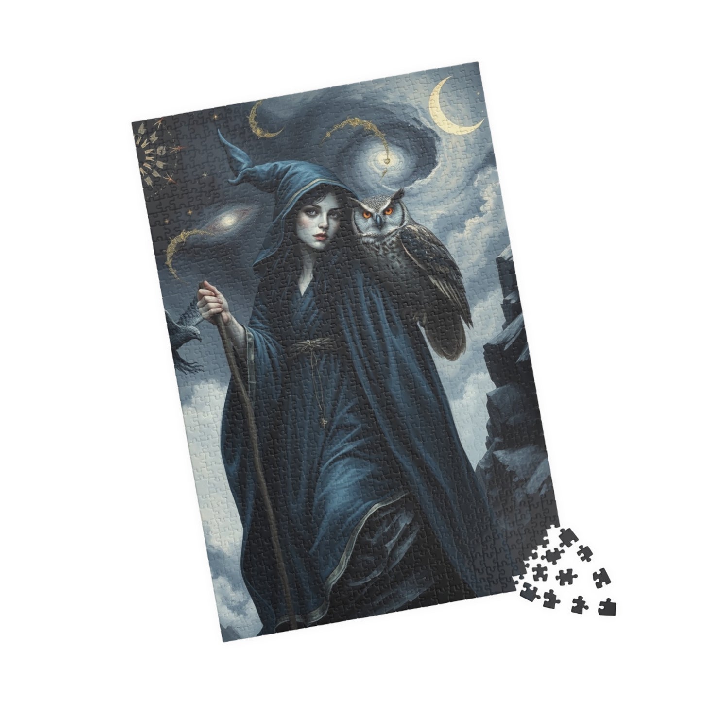 Mystical Night Witch Puzzle, 110-1014 Piece | Enchanting Fantasy Dark Art, Witchcraft Decor, Mindful Activity, Gift for Puzzle Lovers, Home