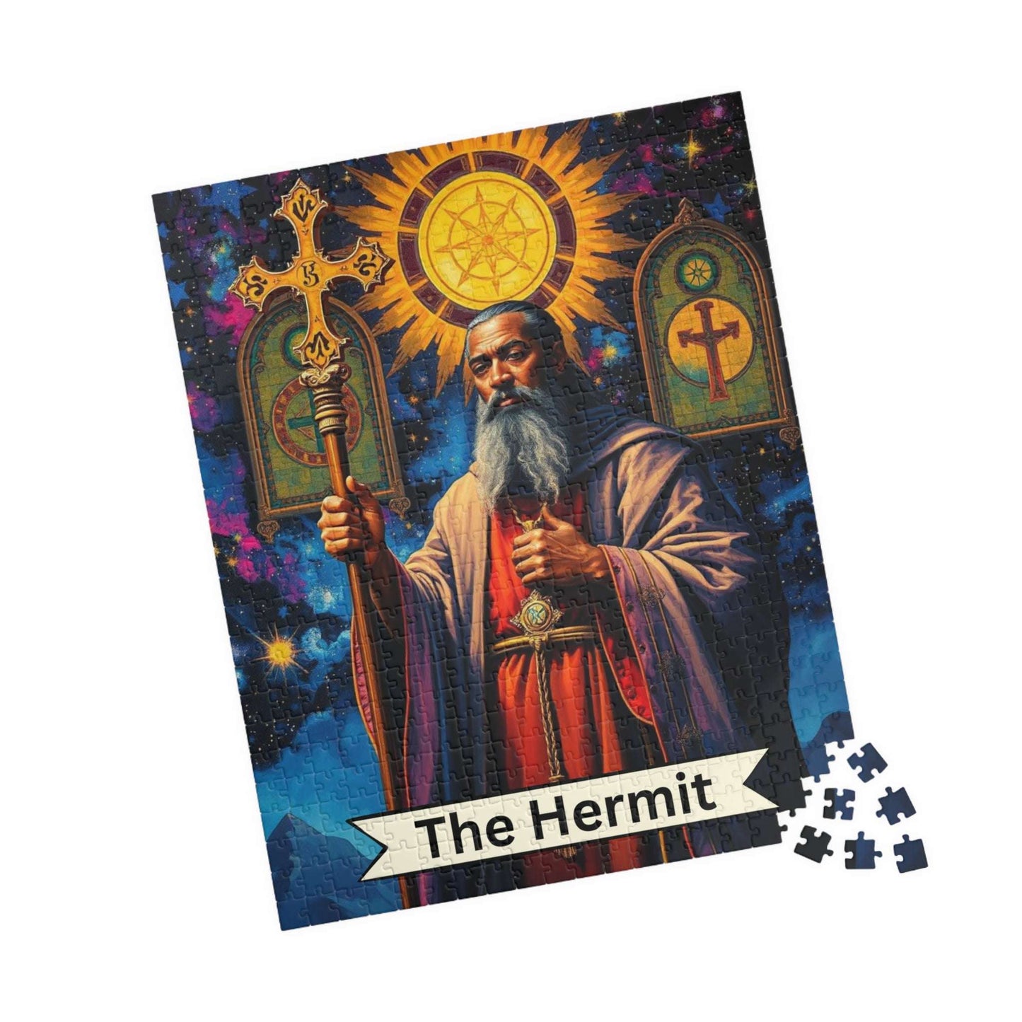 Mystical Hermit Puzzle - Tarot Card Style Art, Meditation Activity Holiday Birthday Gift for Puzzle Lovers, Mindfulness and Relaxation Puzzle The Puzzle Chest